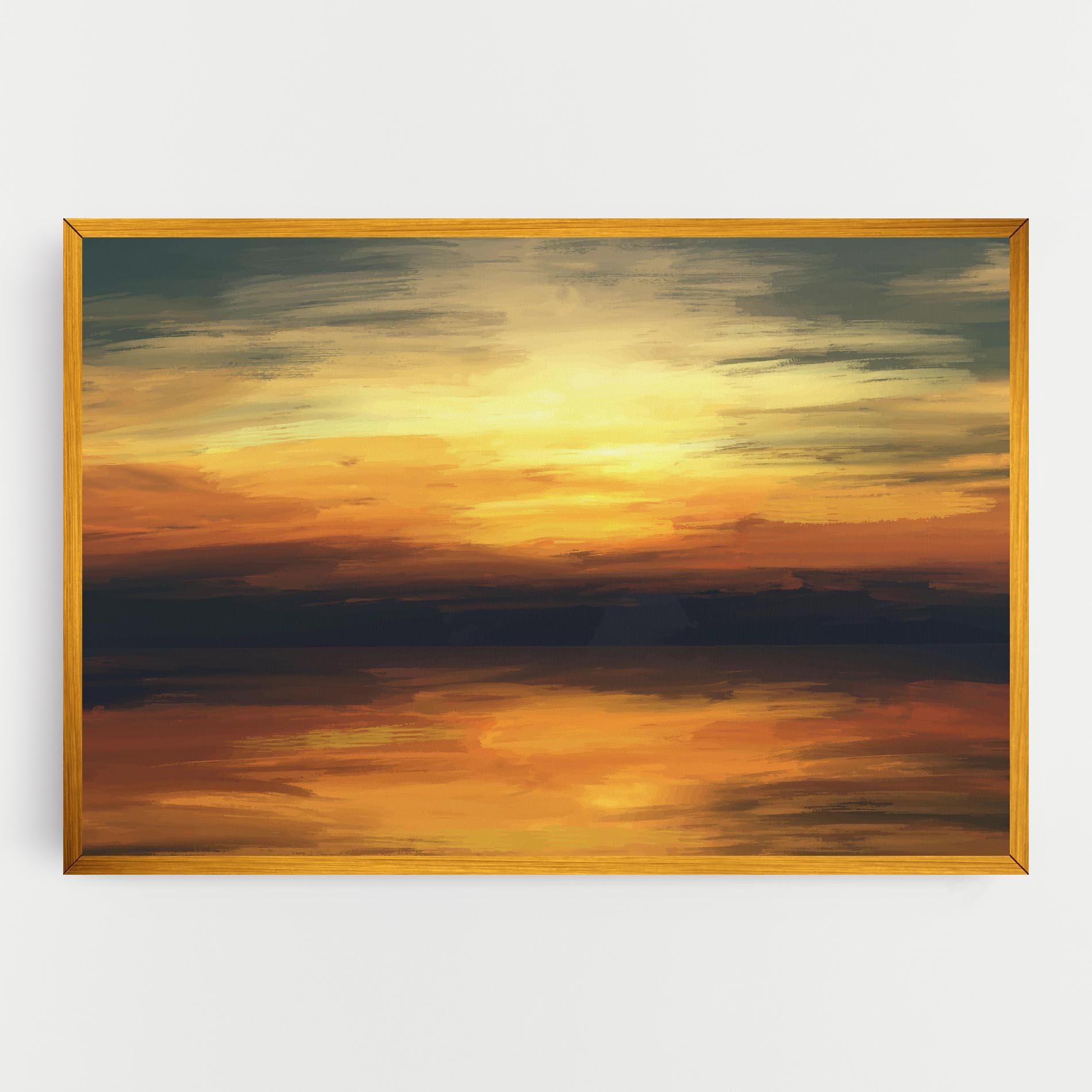 Leinwandbild Sunset Oil Paint mockup 0