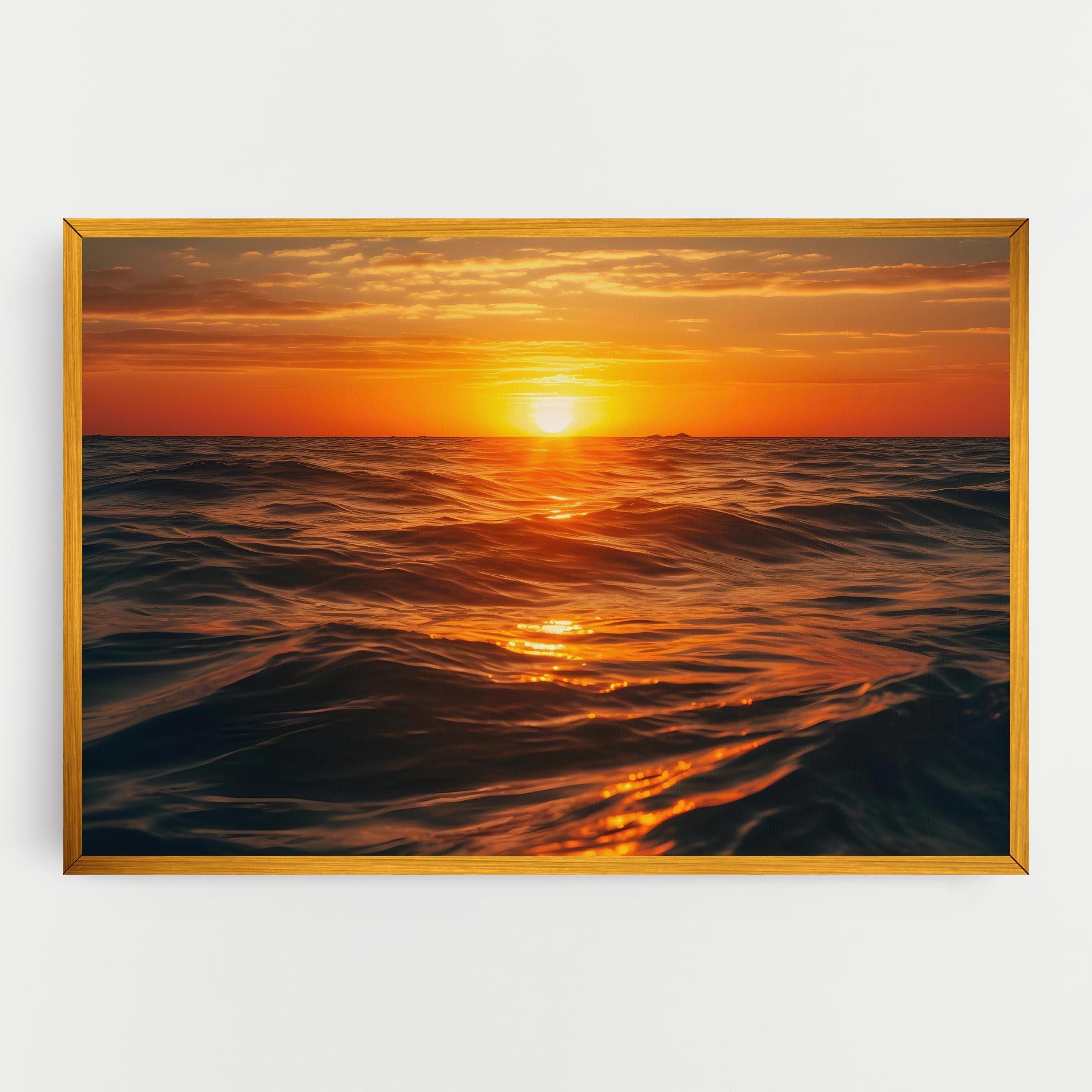Leinwandbild Waves During Sunset mockup 0