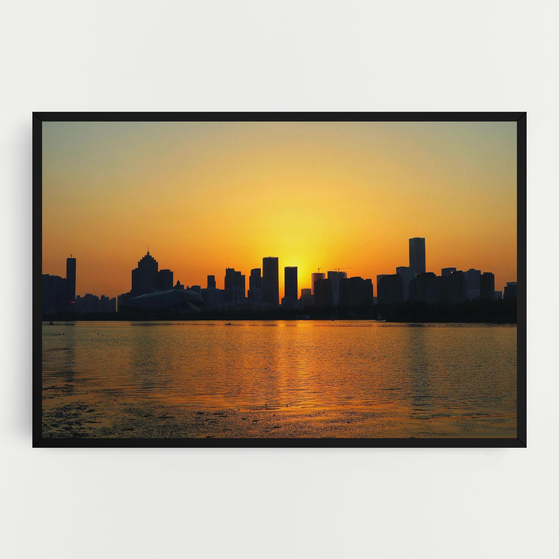 Leinwandbild City Building Sunset mockup 0