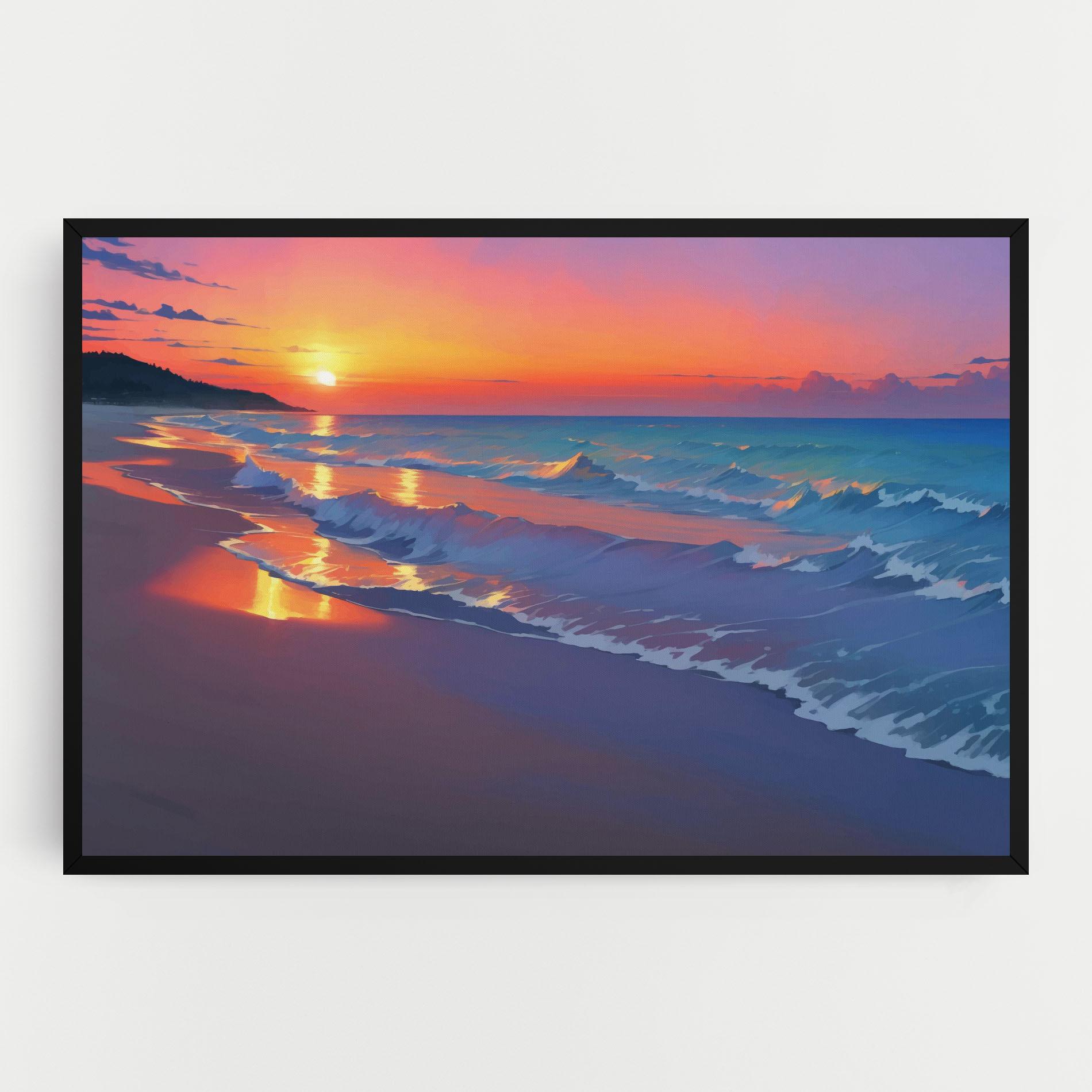 Leinwandbild Dreamy Beach Sunset mockup 0