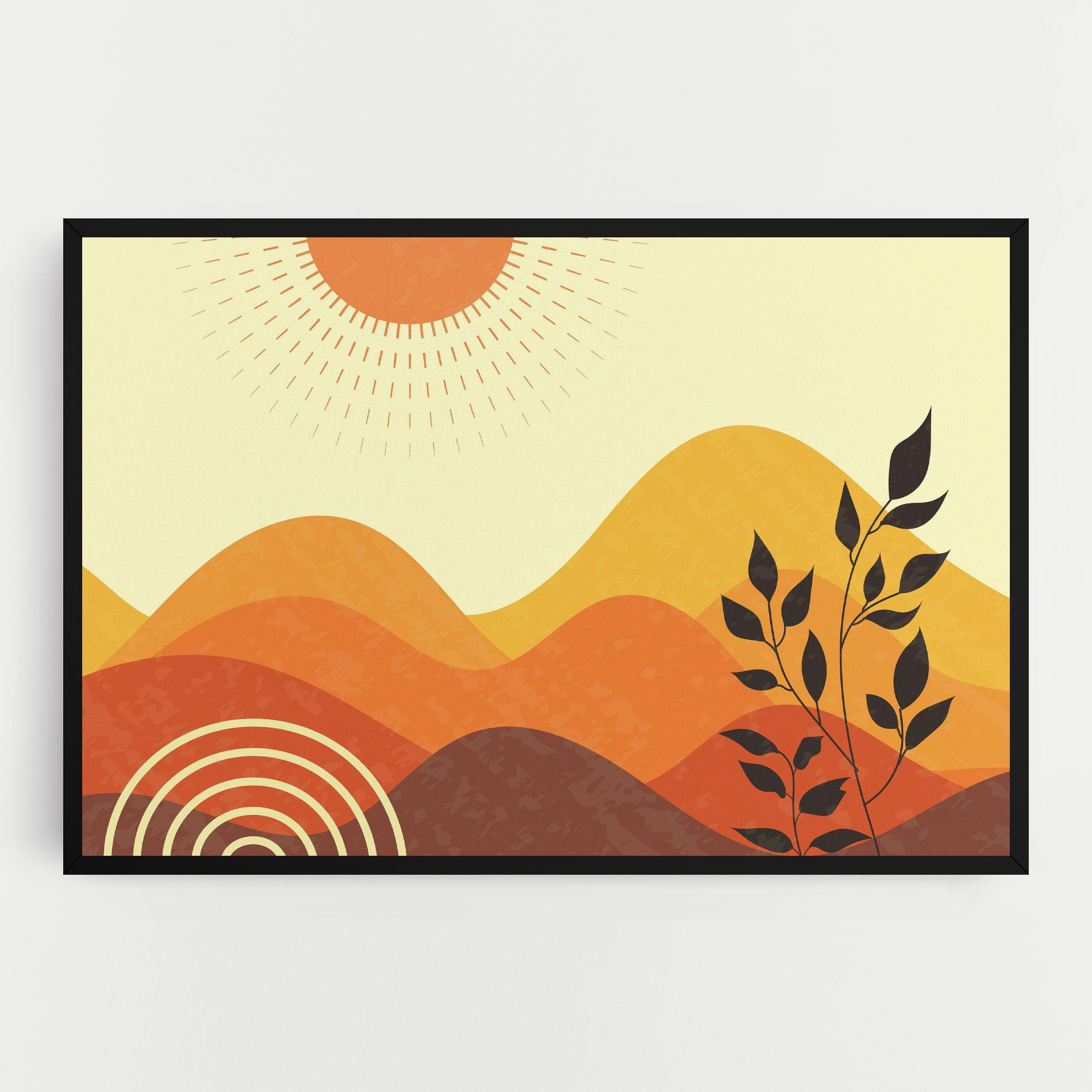 Leinwandbild Minimalist Sunset Art mockup 0