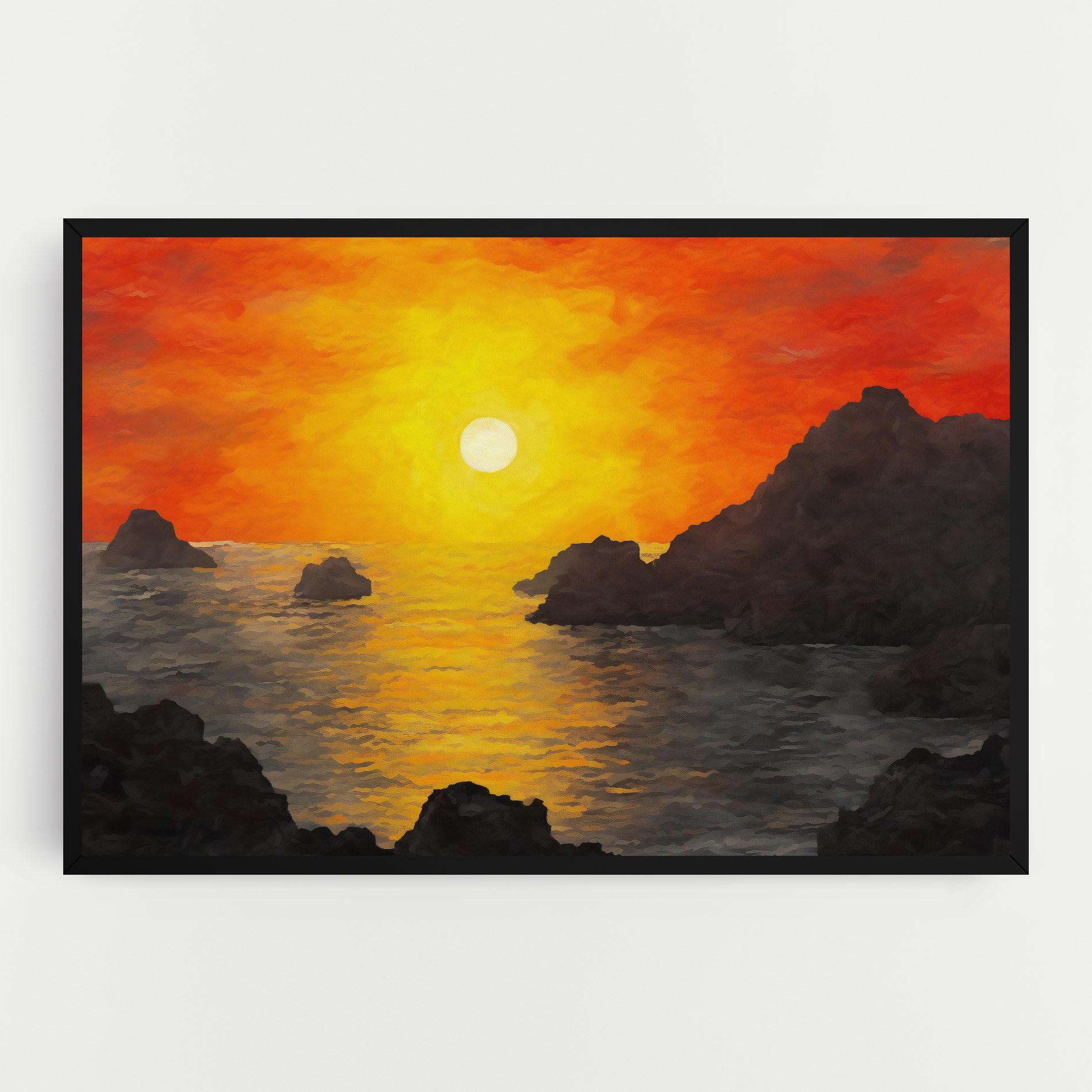 Leinwandbild Mountains Rocks Painting mockup 0
