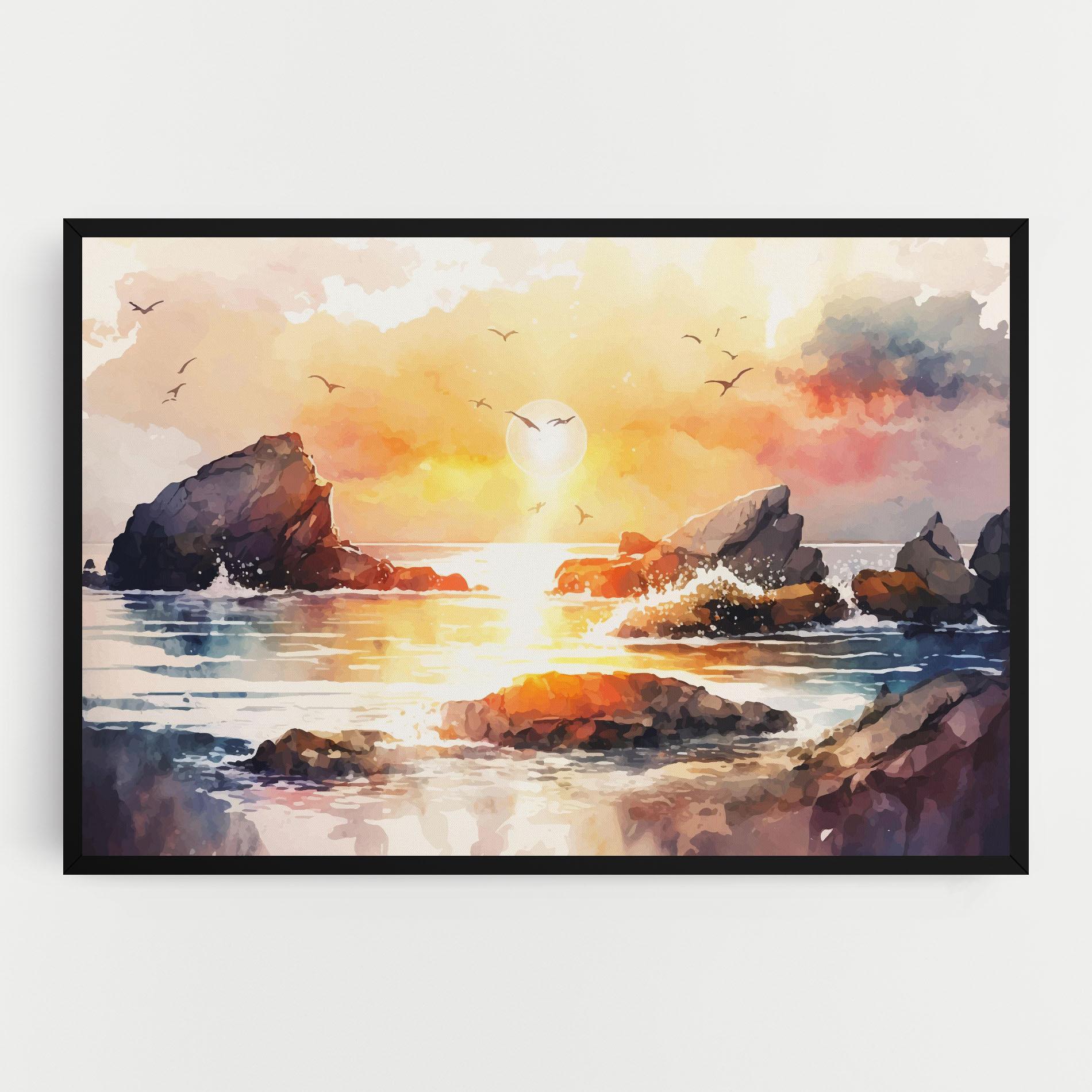 Leinwandbild Pretty Pastel Sunset mockup 0