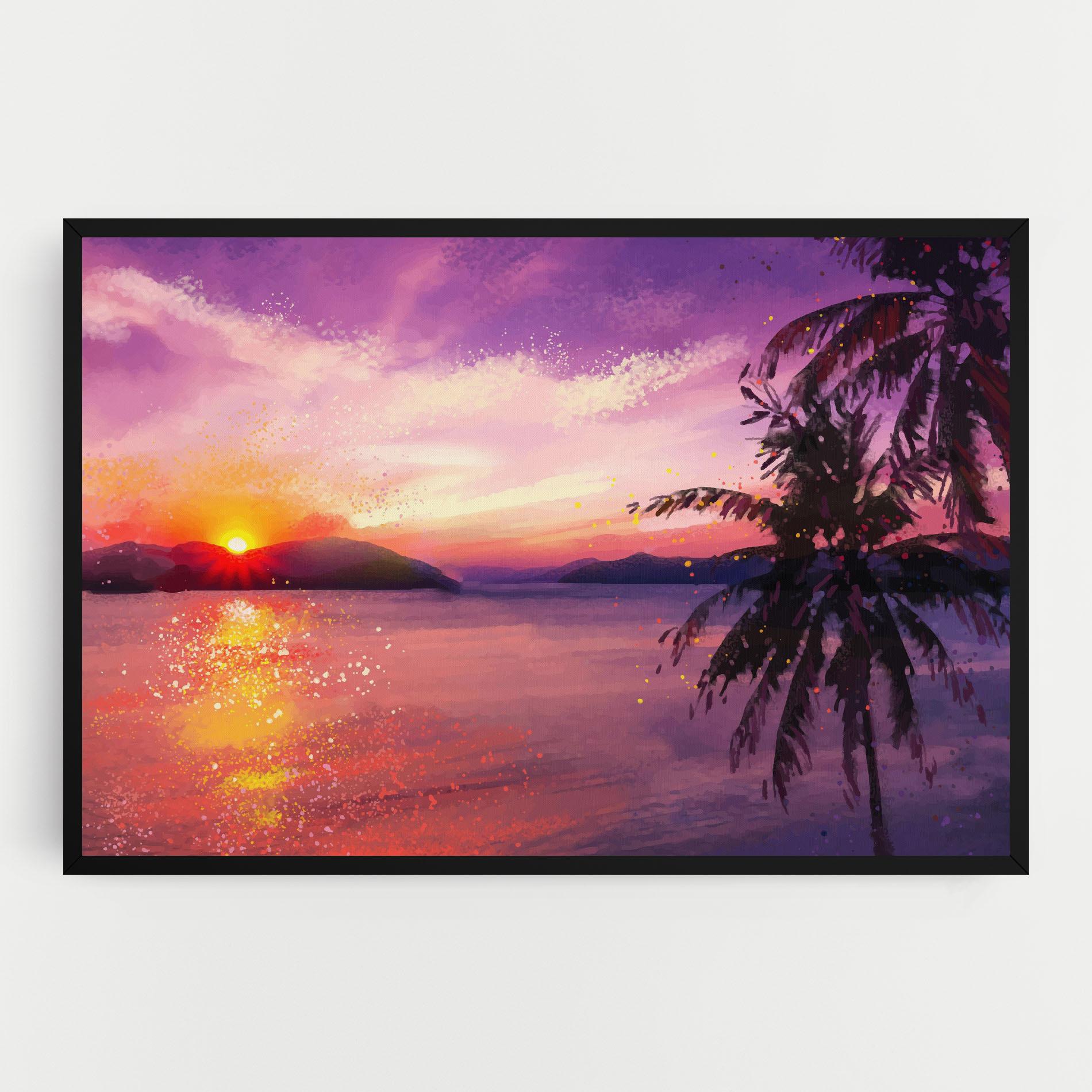 Leinwandbild Purple Sunrise Art mockup 0