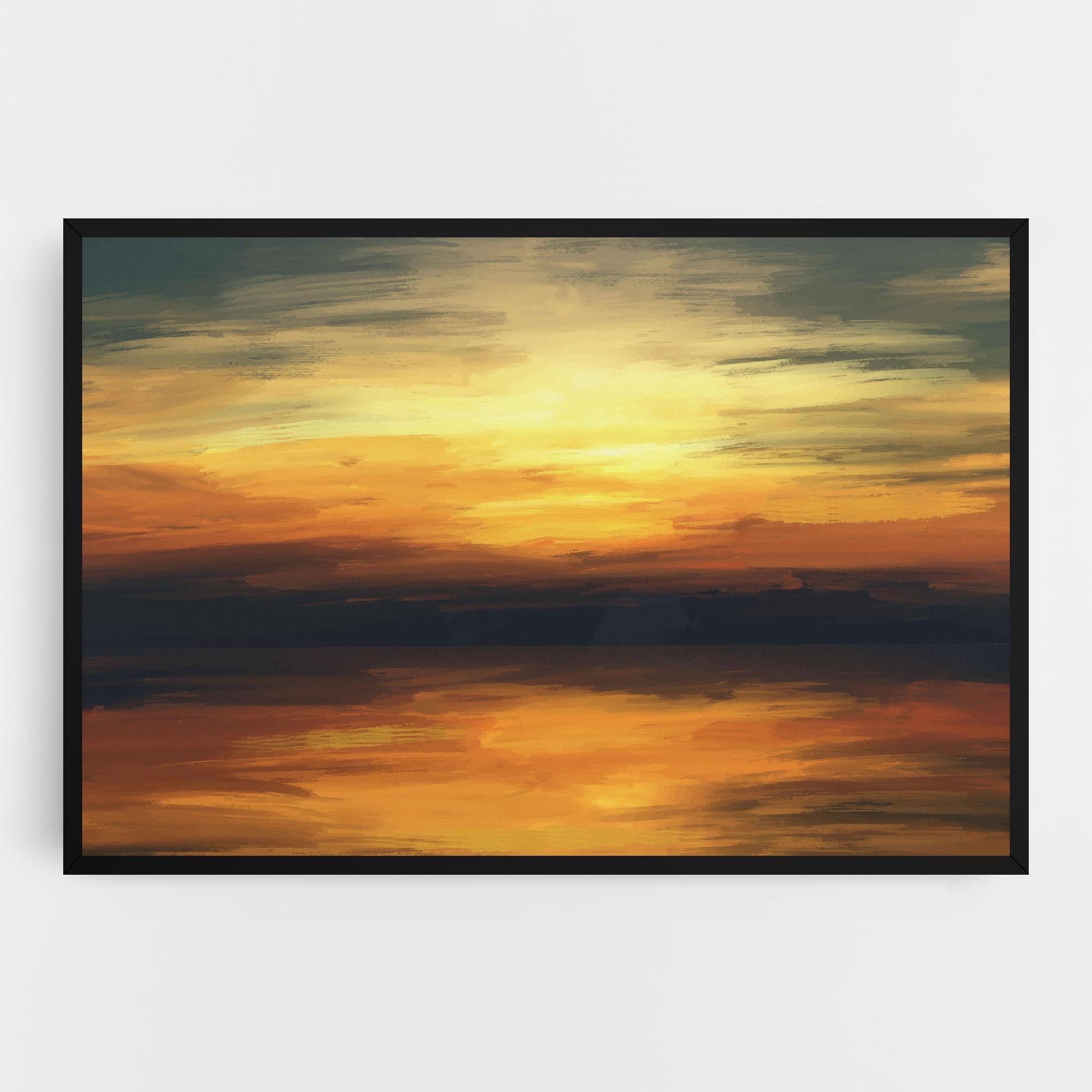 Leinwandbild Sunset Oil Paint mockup 0