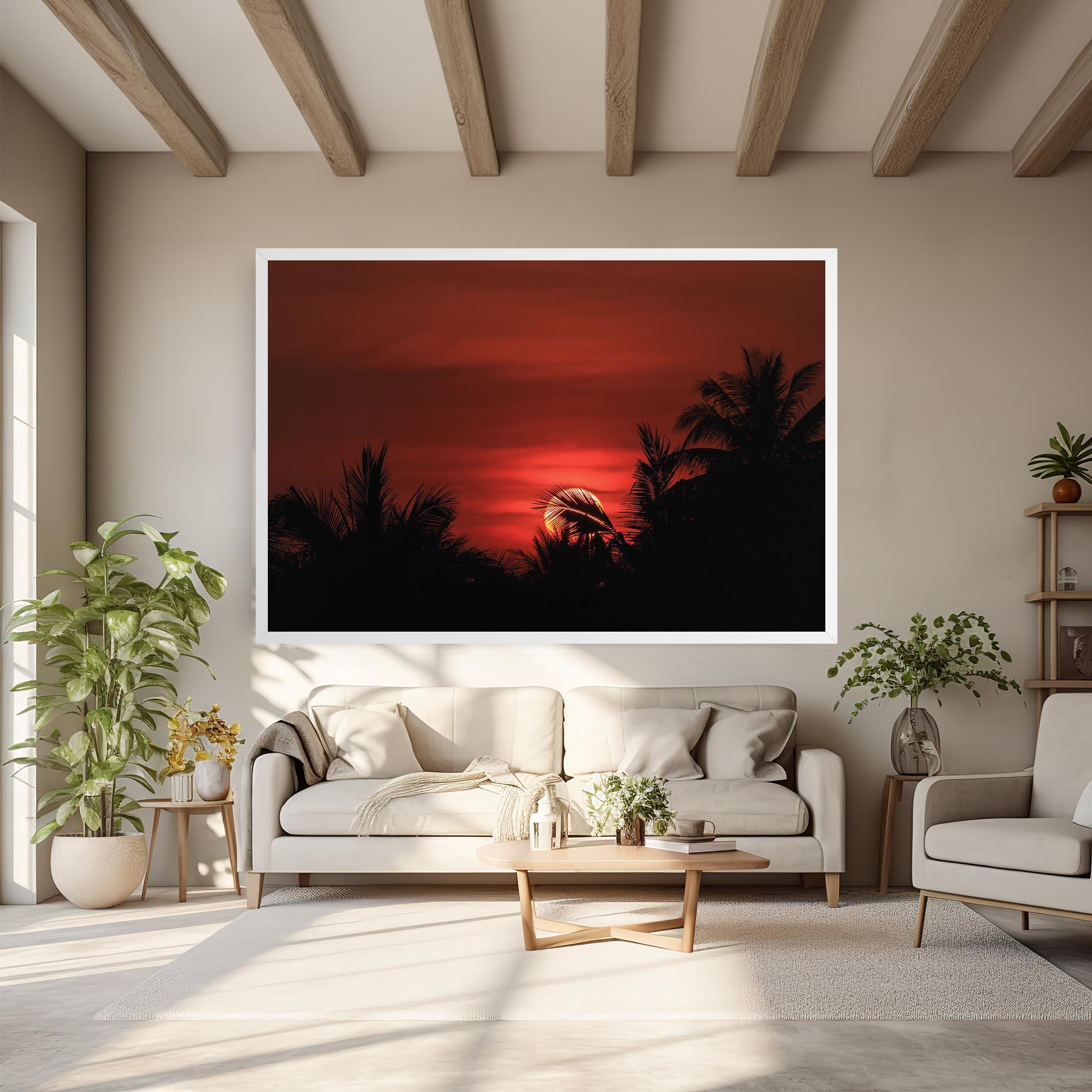 Leinwandbild Coconuts Tree Sunset mockup 6