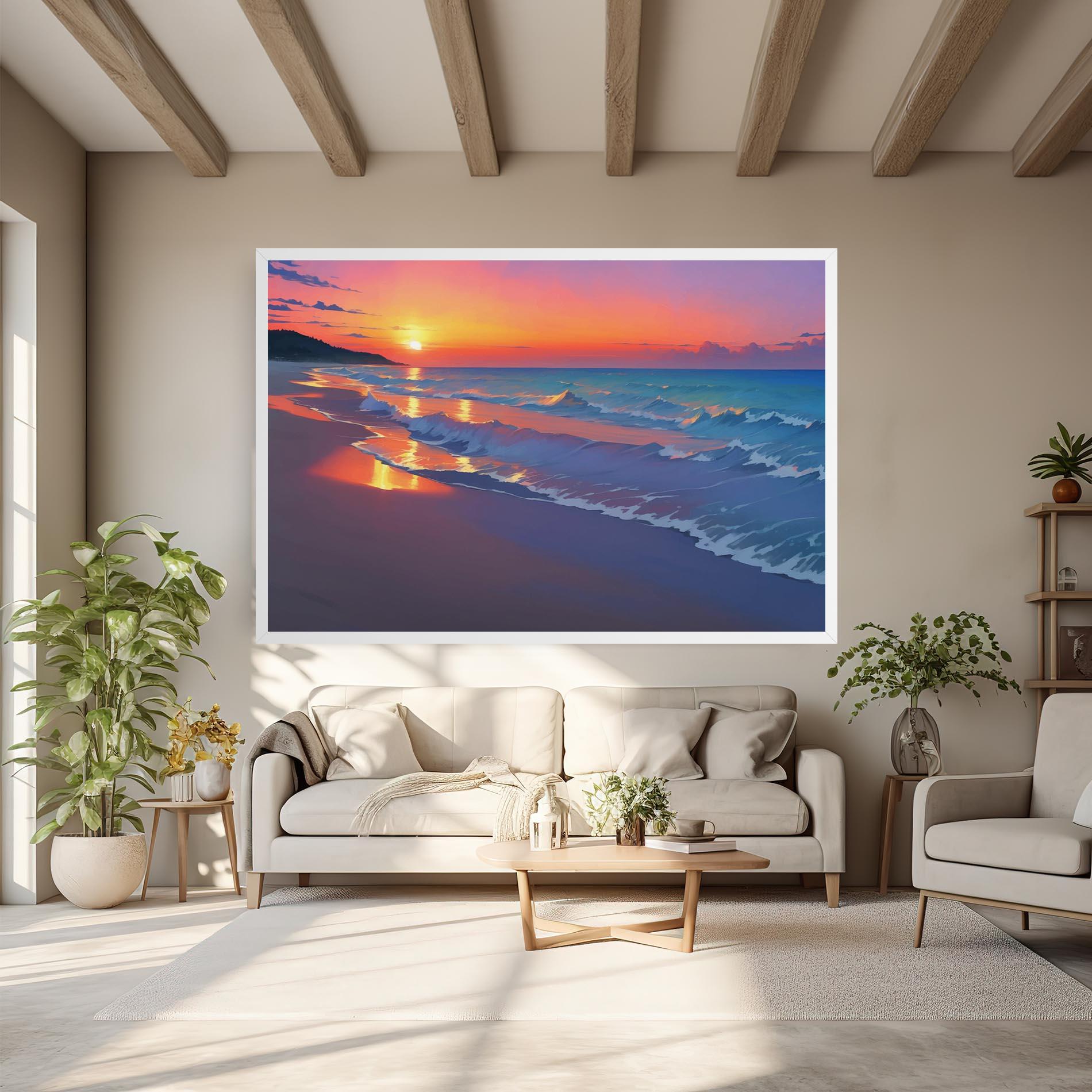 Leinwandbild Dreamy Beach Sunset mockup 6