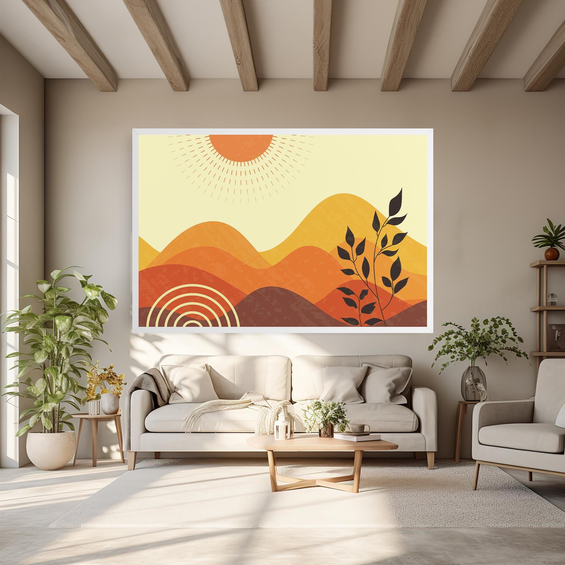 Leinwandbild Minimalist Sunset Art mockup 6