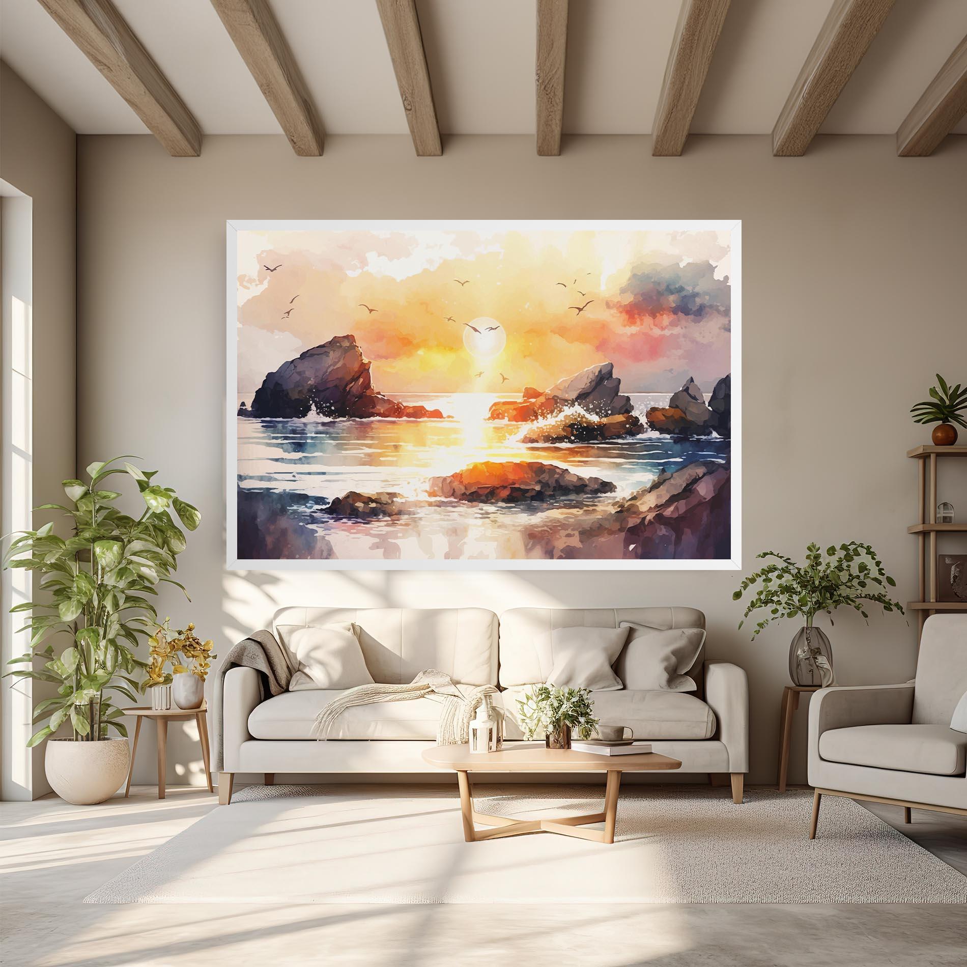 Leinwandbild Pretty Pastel Sunset mockup 6