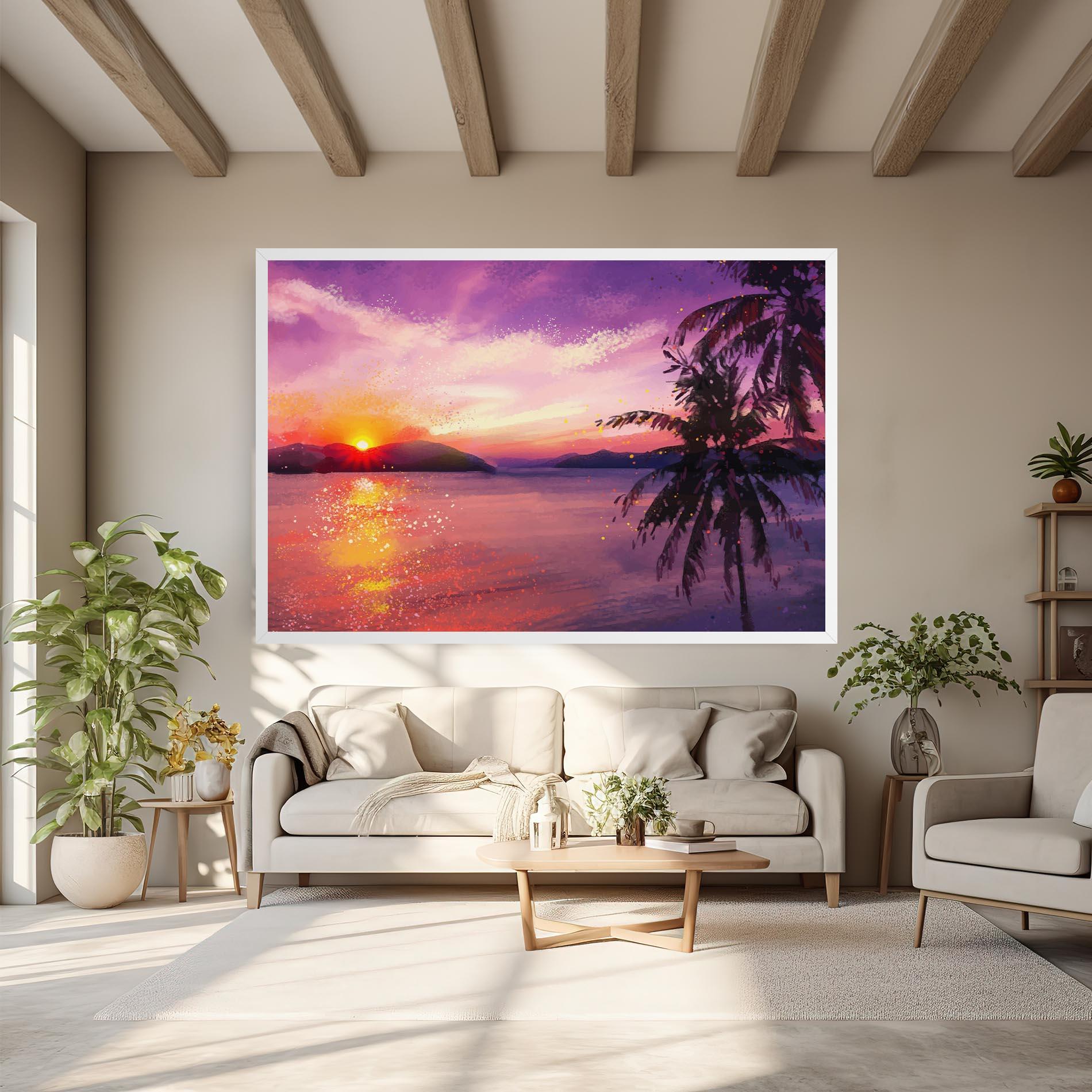 Leinwandbild Purple Sunrise Art mockup 6