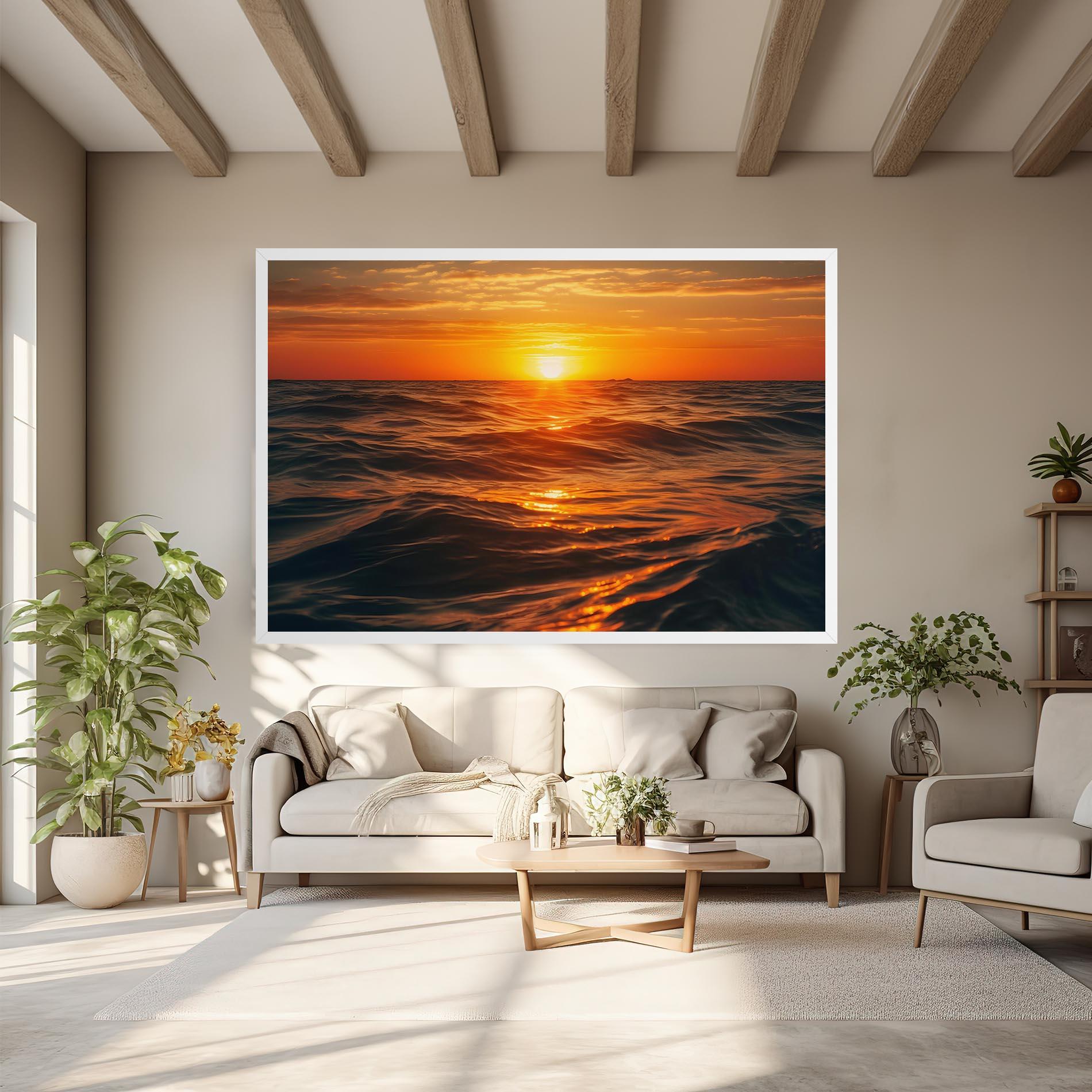 Leinwandbild Waves During Sunset mockup 6