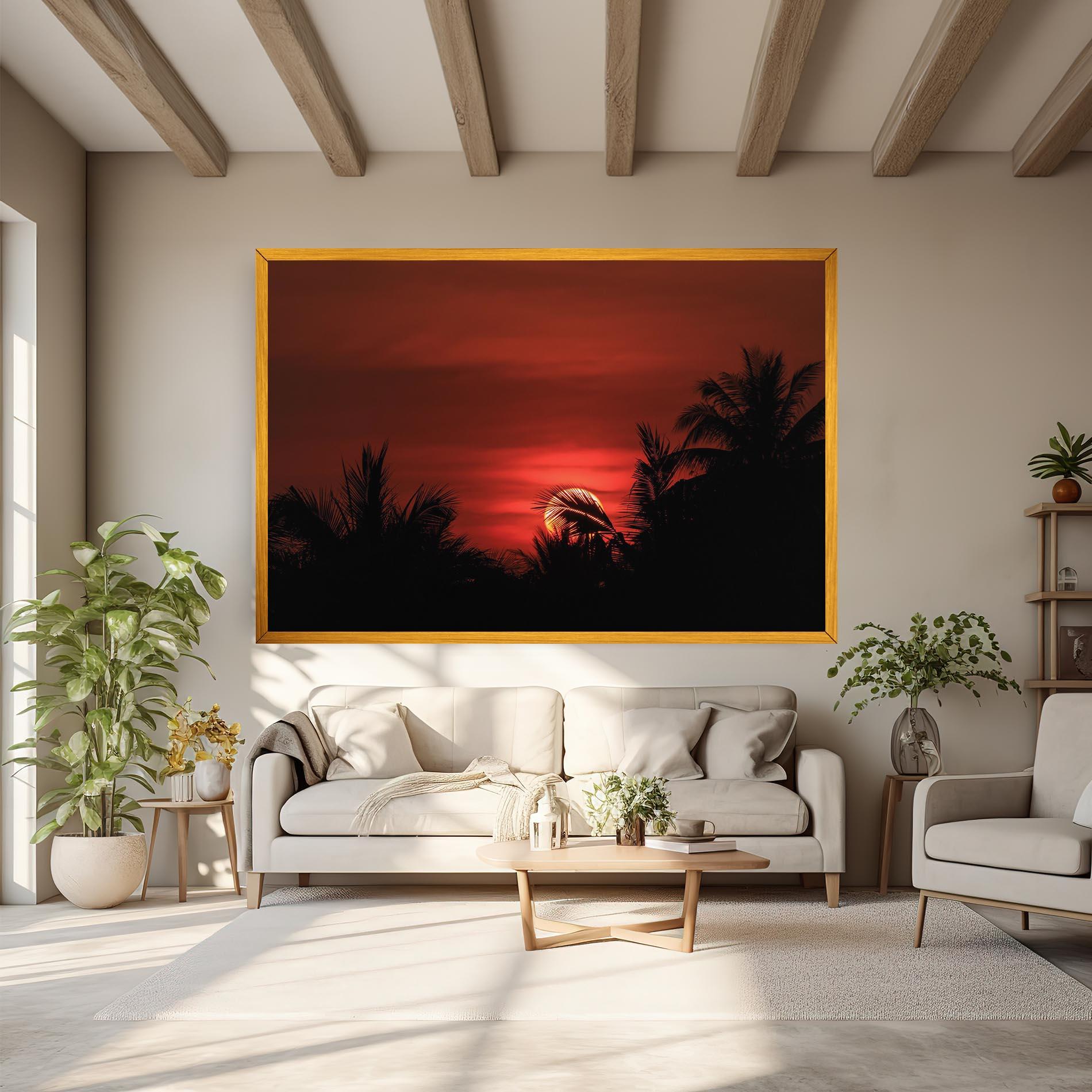 Leinwandbild Coconuts Tree Sunset mockup 6