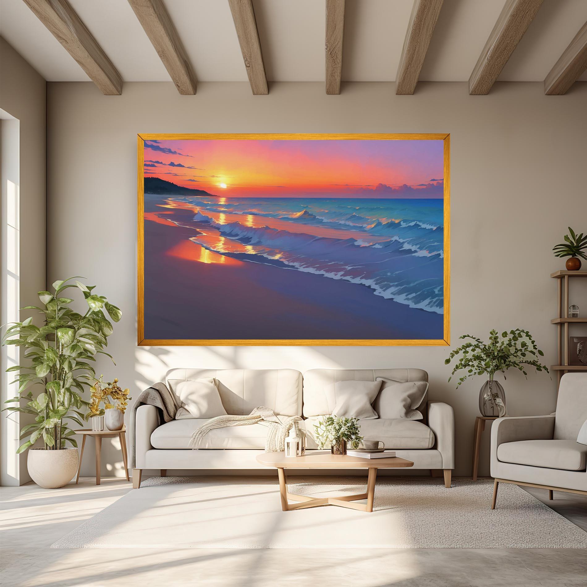 Leinwandbild Dreamy Beach Sunset mockup 6