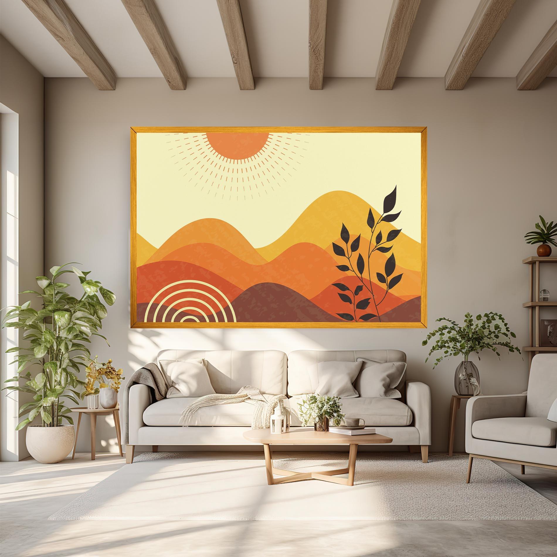 Leinwandbild Minimalist Sunset Art mockup 6