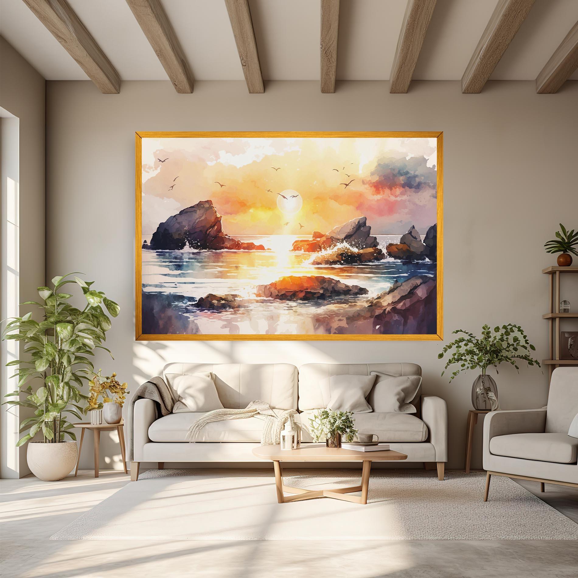 Leinwandbild Pretty Pastel Sunset mockup 6