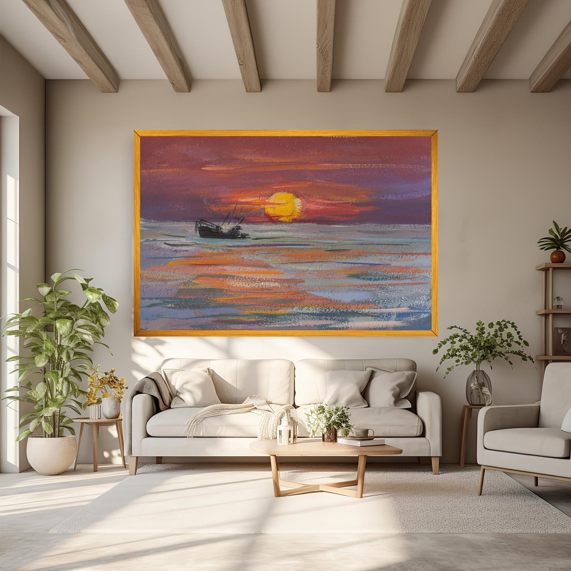 Leinwandbild Sea Ship Painting mockup 6