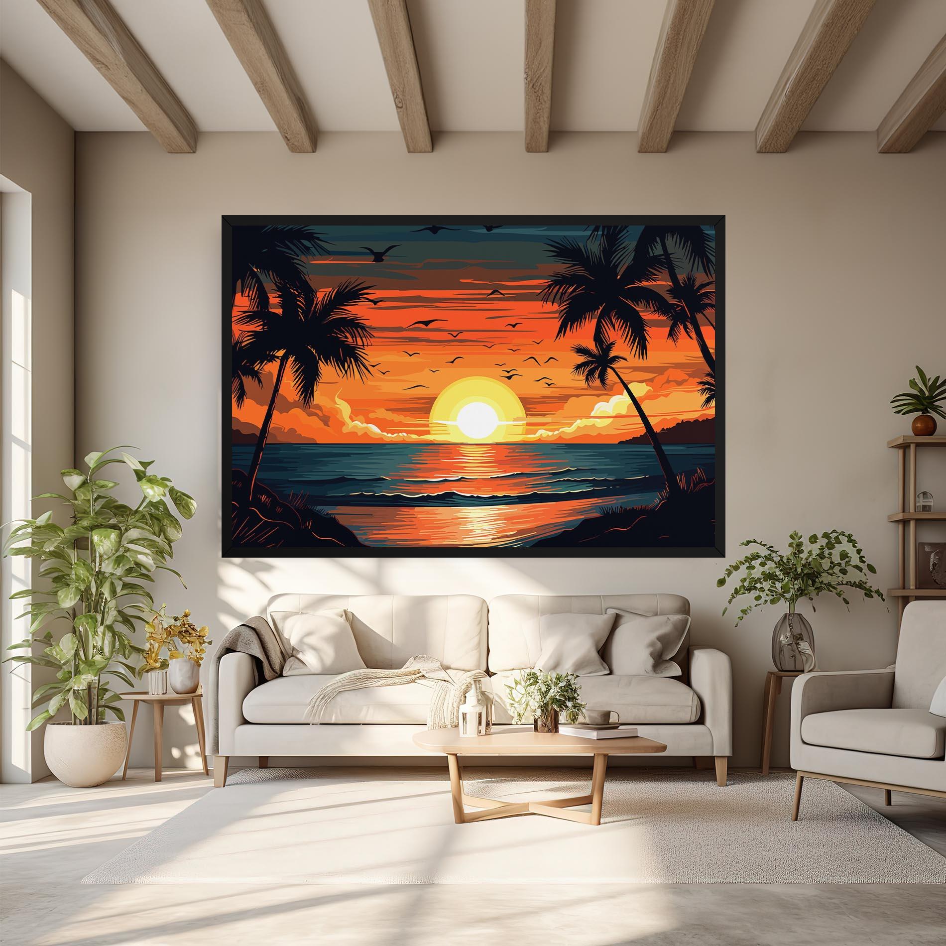 Leinwandbild Amazing Sunset View mockup 6