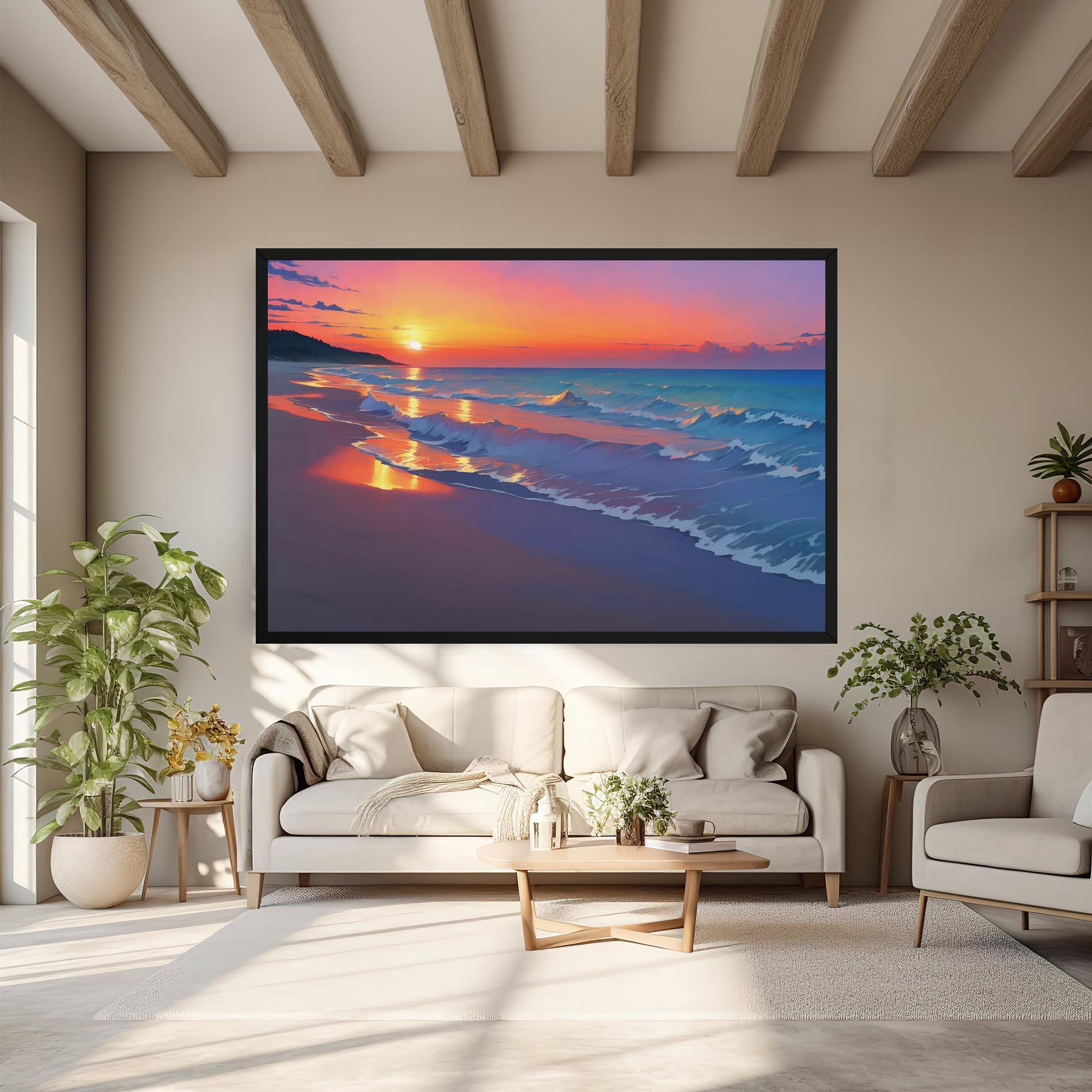 Leinwandbild Dreamy Beach Sunset mockup 6