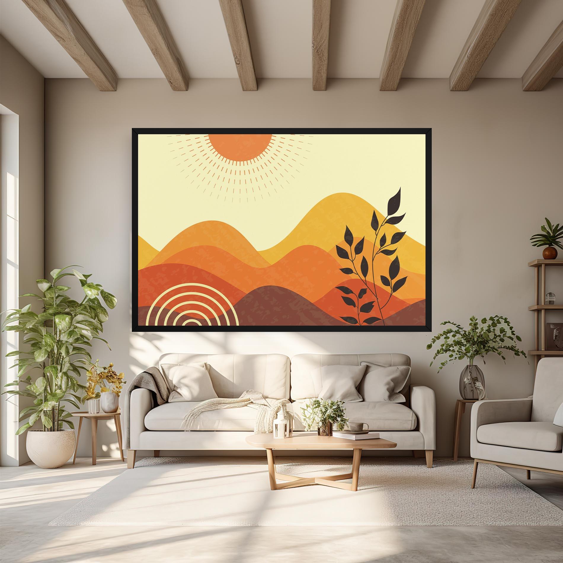 Leinwandbild Minimalist Sunset Art mockup 6