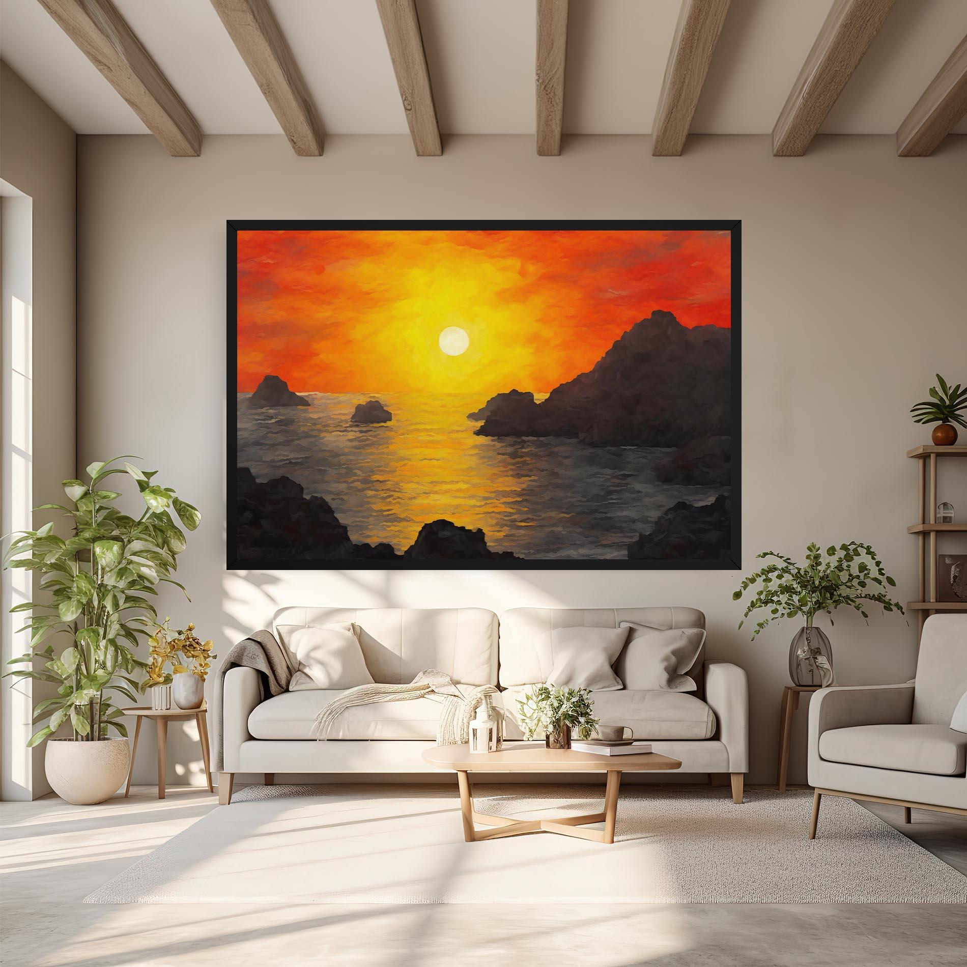 Leinwandbild Mountains Rocks Painting mockup 6