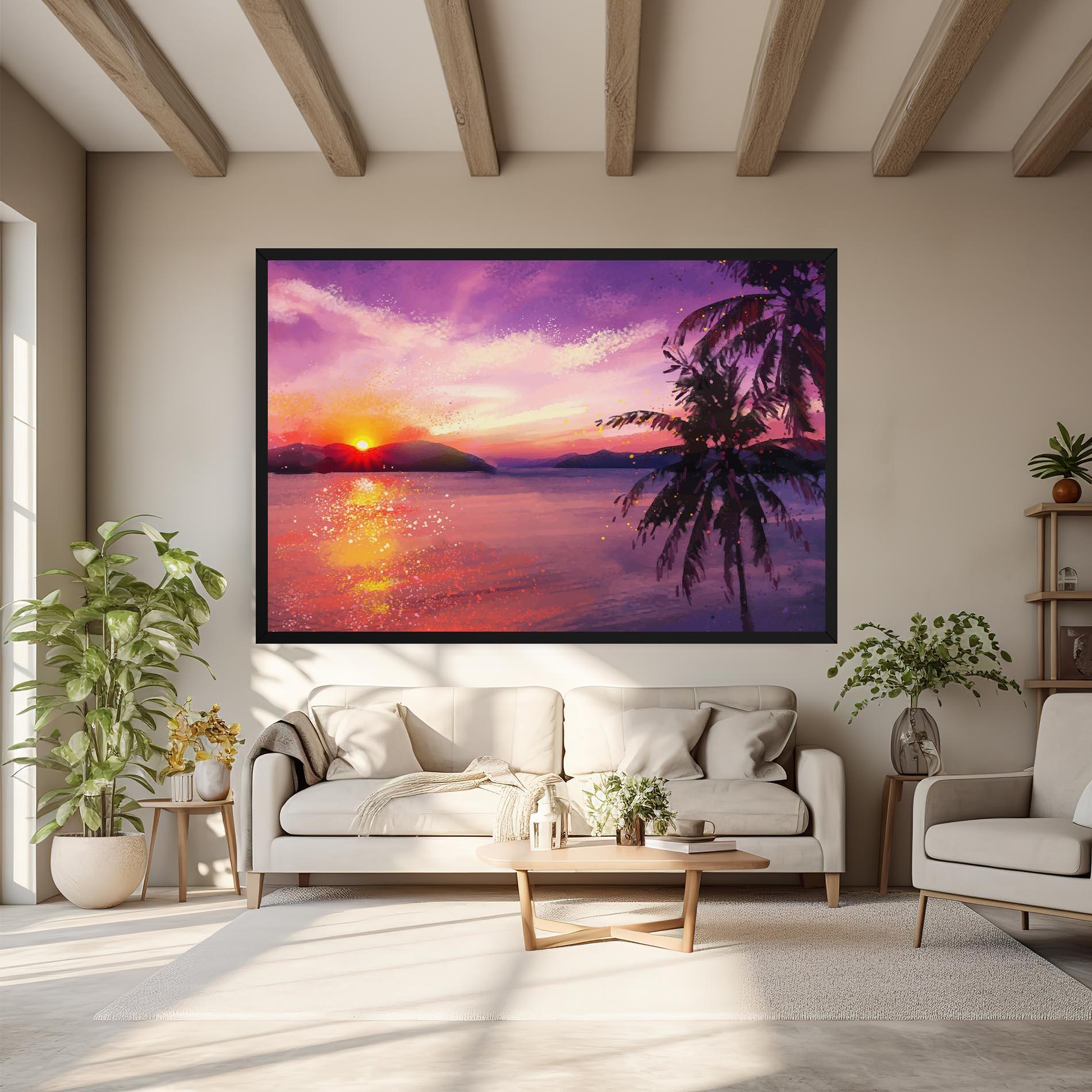 Leinwandbild Purple Sunrise Art mockup 6
