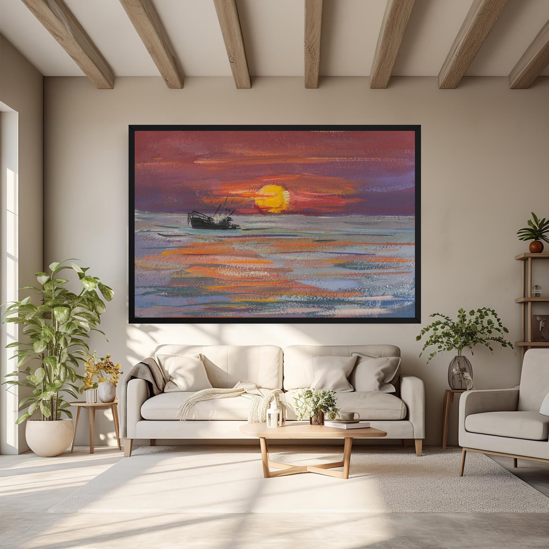 Leinwandbild Sea Ship Painting mockup 6