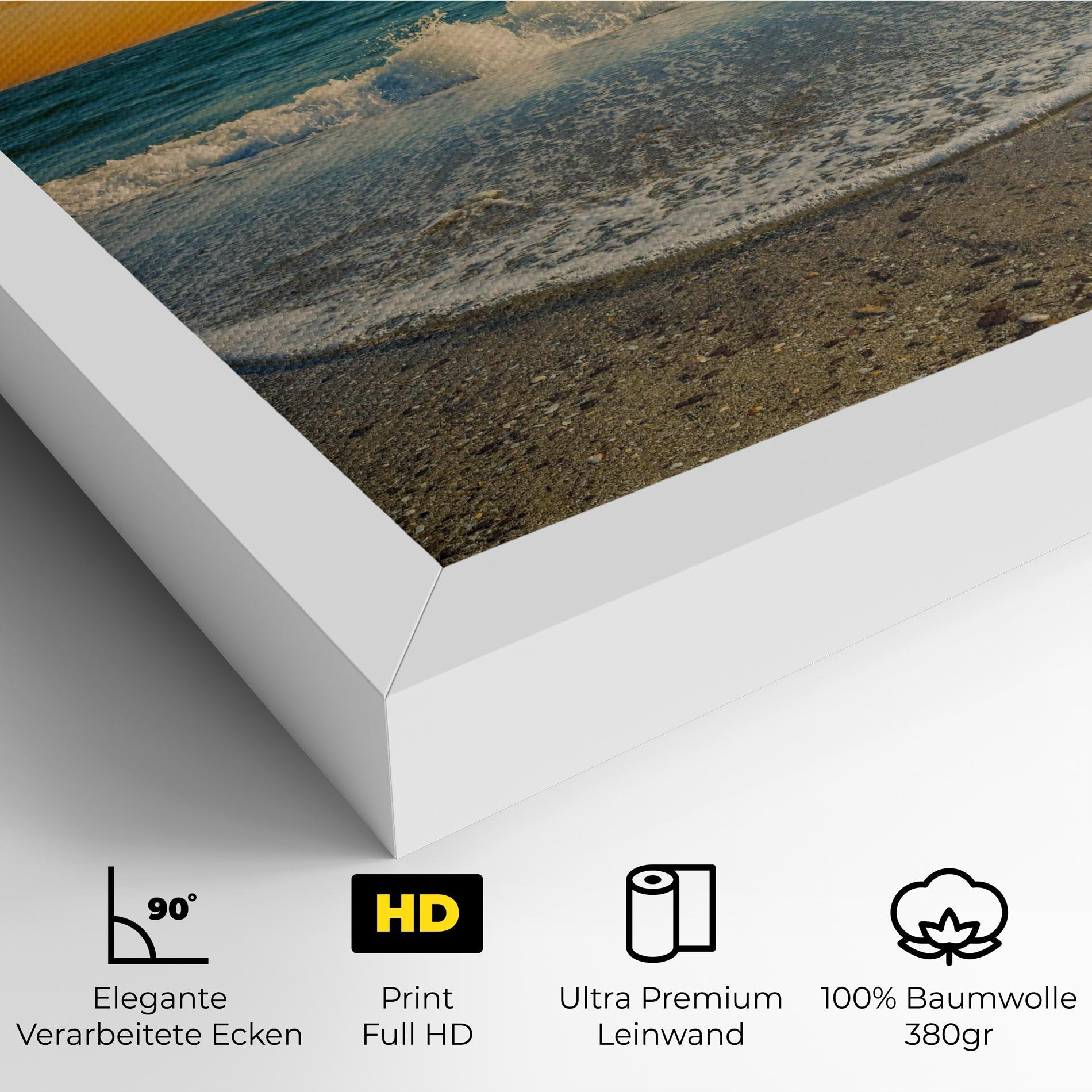Leinwandbild Beach Dramatic Sunset mockup 4