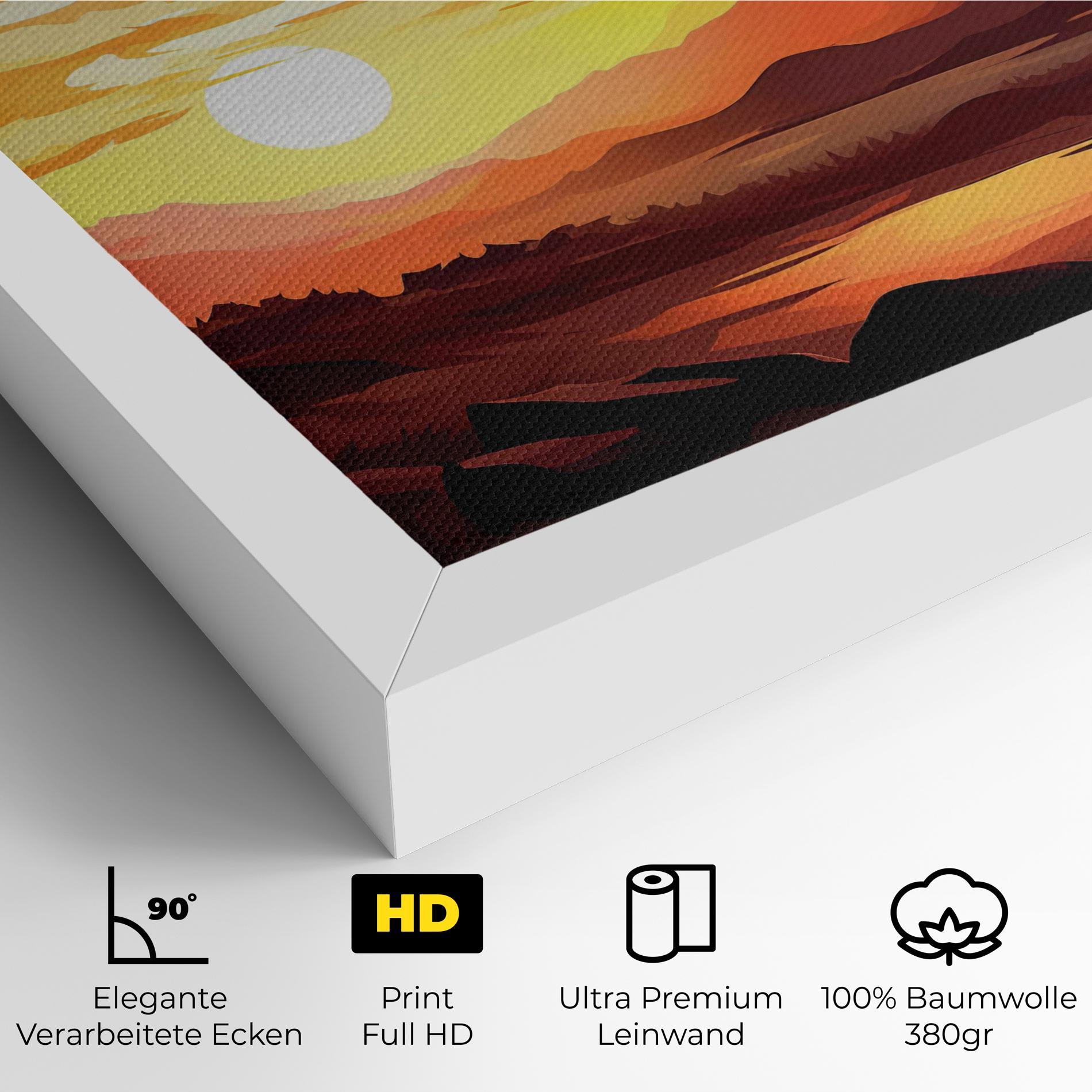 Leinwandbild Beautiful Sunset Illustration mockup 4