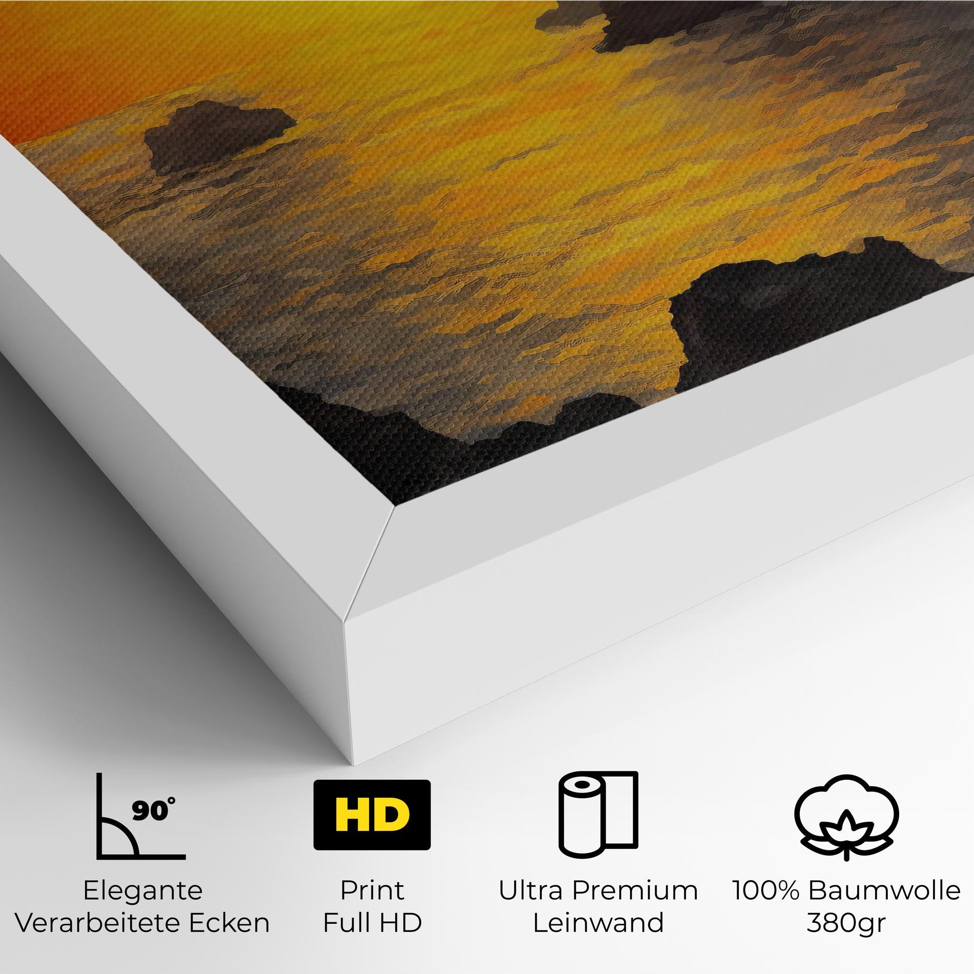 Leinwandbild Mountains Rocks Painting mockup 4