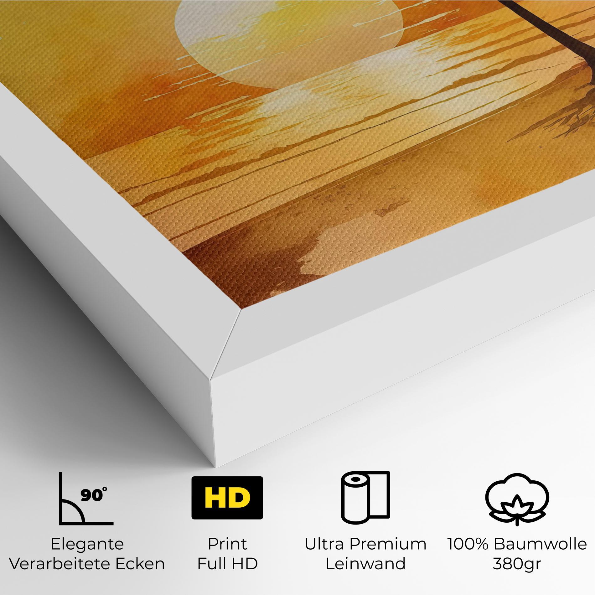 Leinwandbild Palm Trees Sunset mockup 4