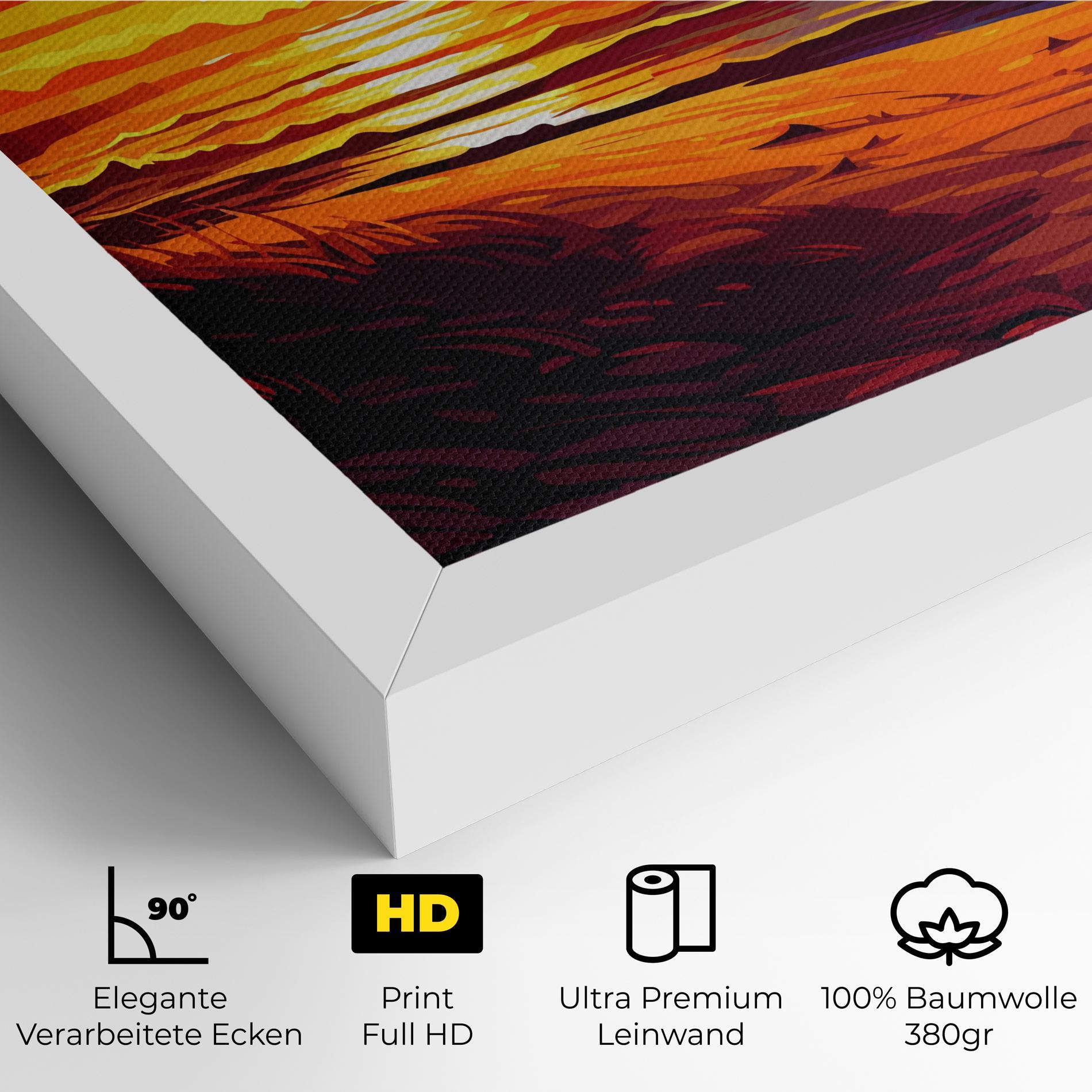 Leinwandbild Strong Orange Sunset mockup 4