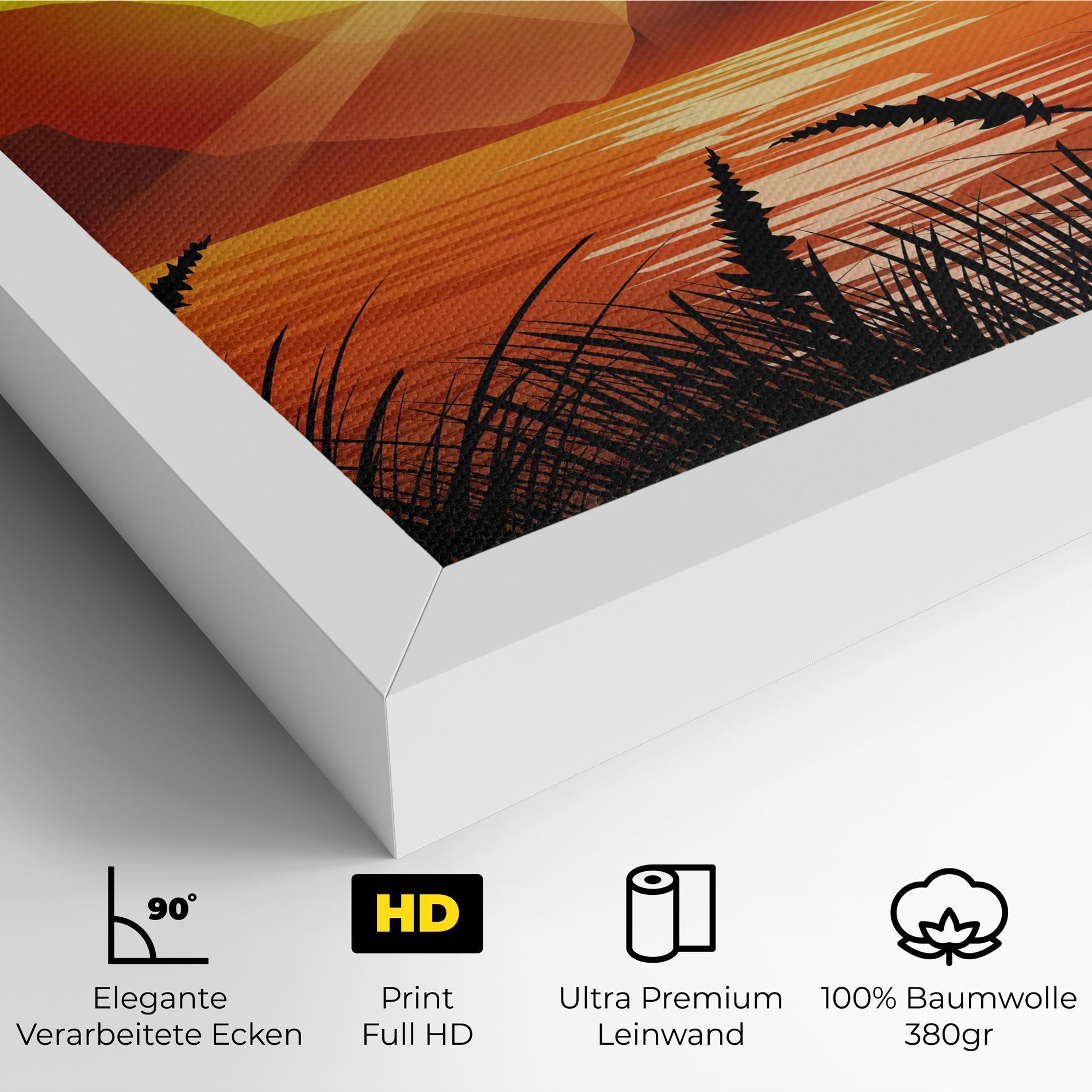 Leinwandbild Sunrise Grass Art mockup 4