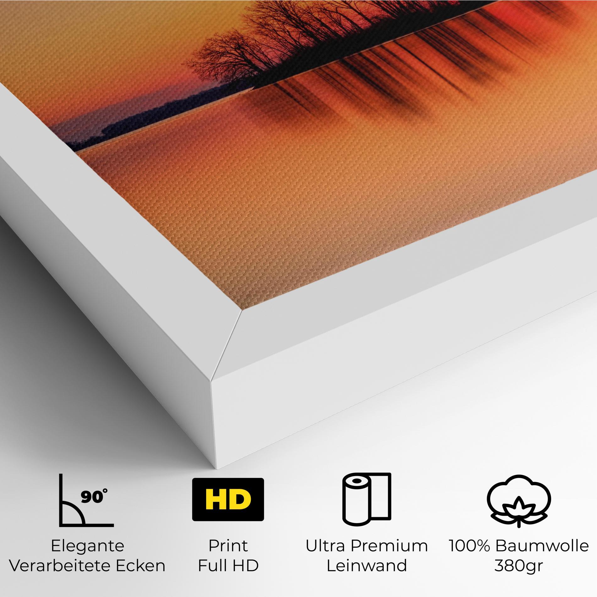 Leinwandbild Tree Sunset Lake mockup 4