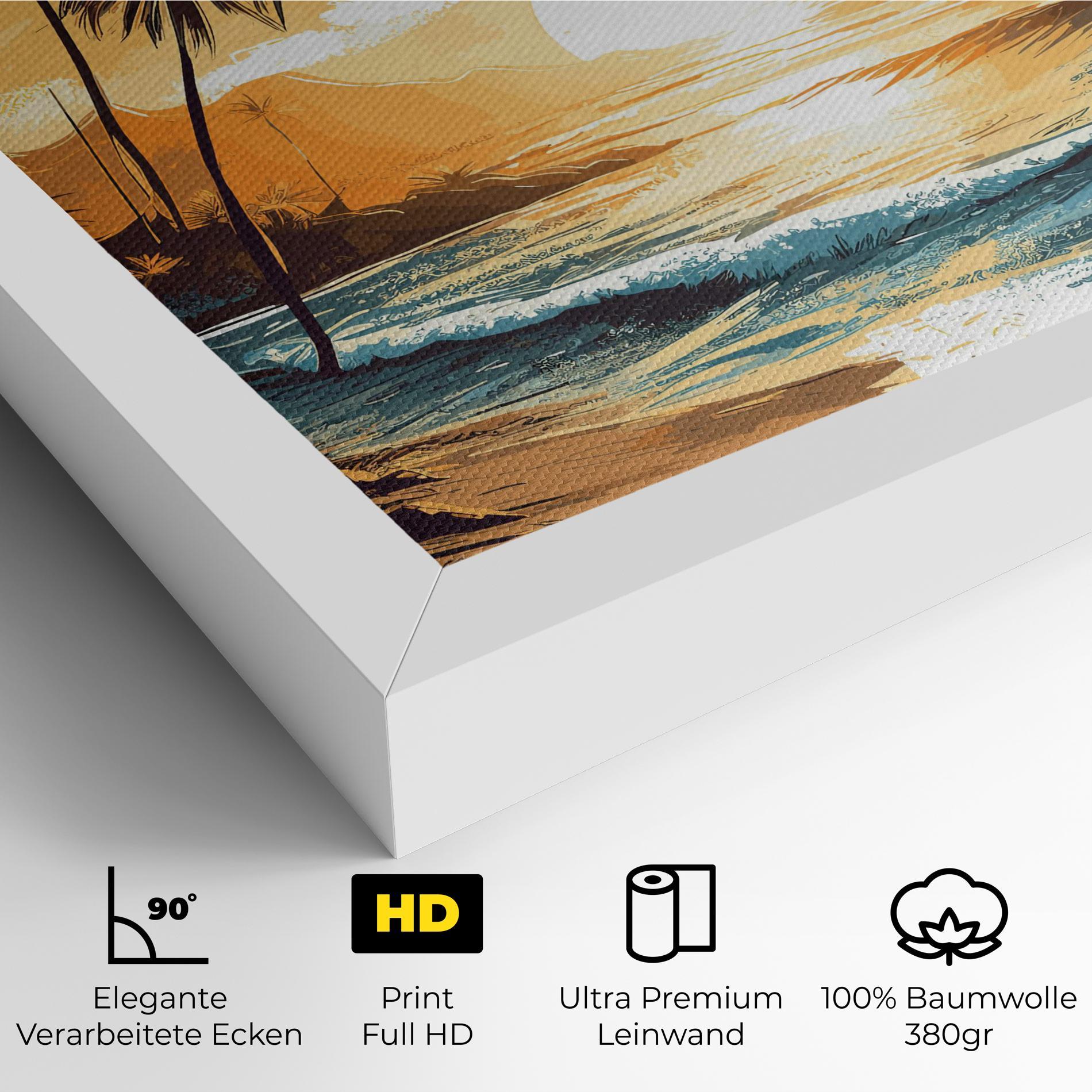 Leinwandbild Yellow Blue Sunrise mockup 4