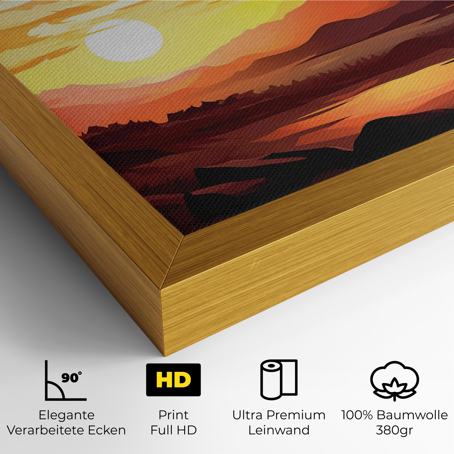 Leinwandbild Beautiful Sunset Illustration mockup 4
