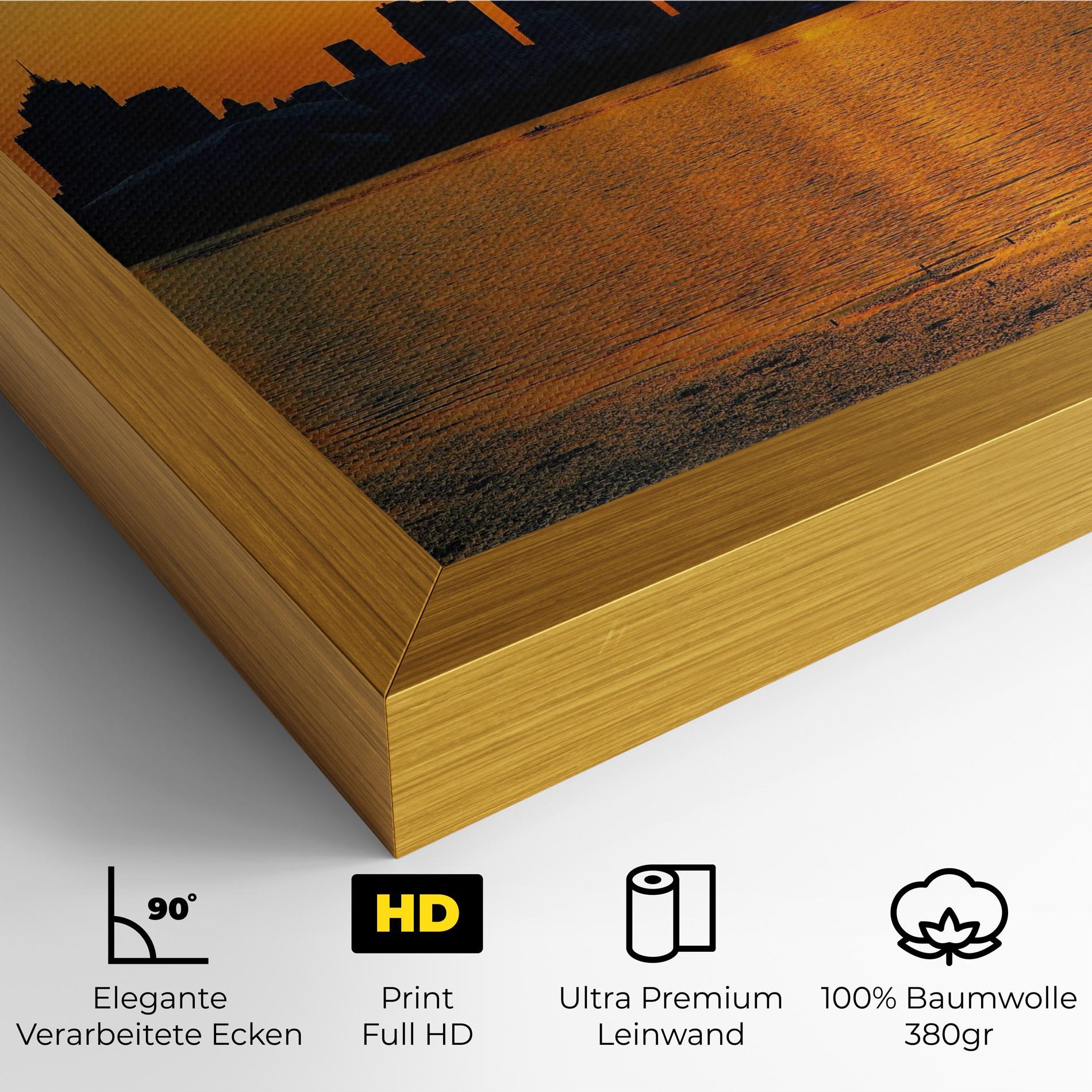 Leinwandbild City Building Sunset mockup 4