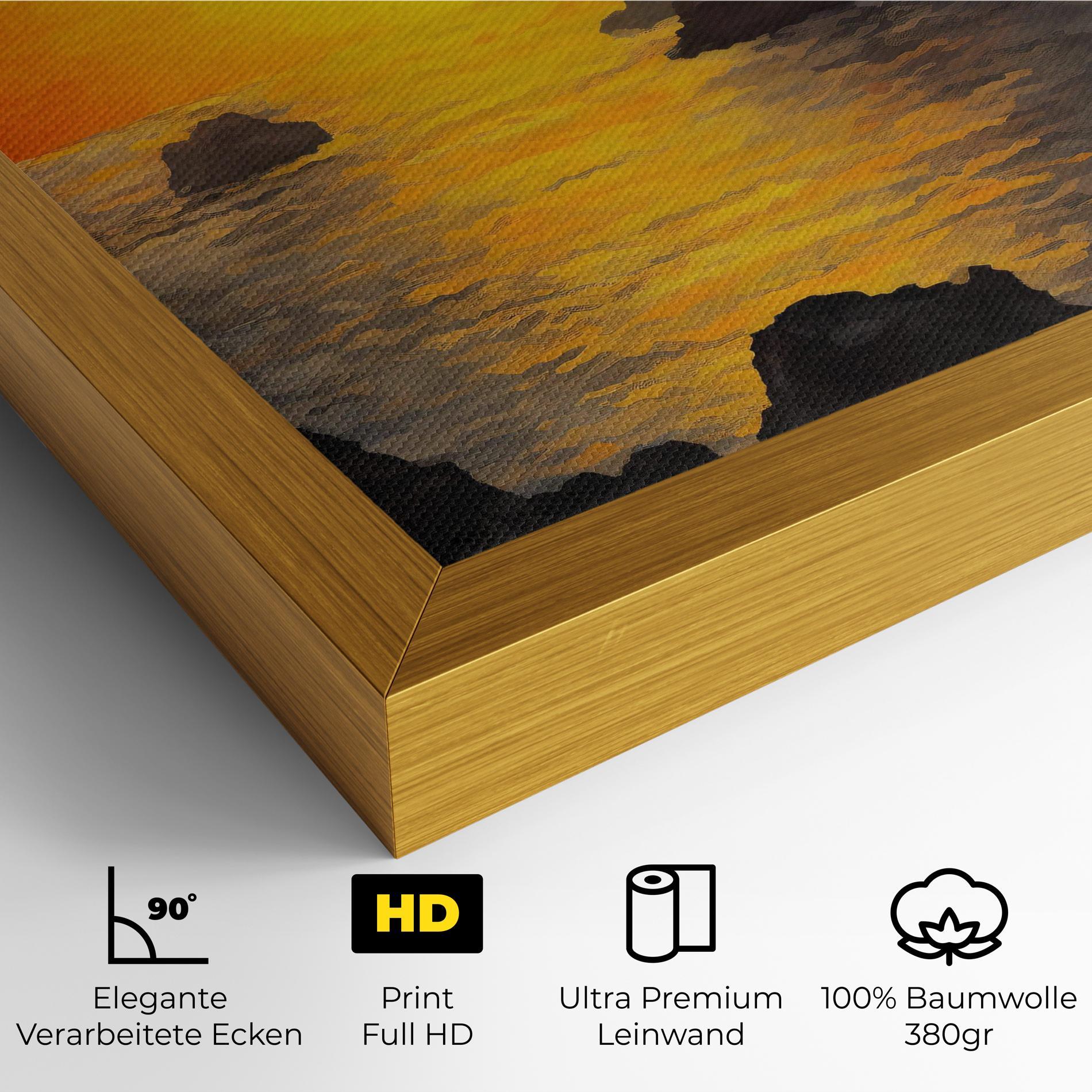 Leinwandbild Mountains Rocks Painting mockup 4