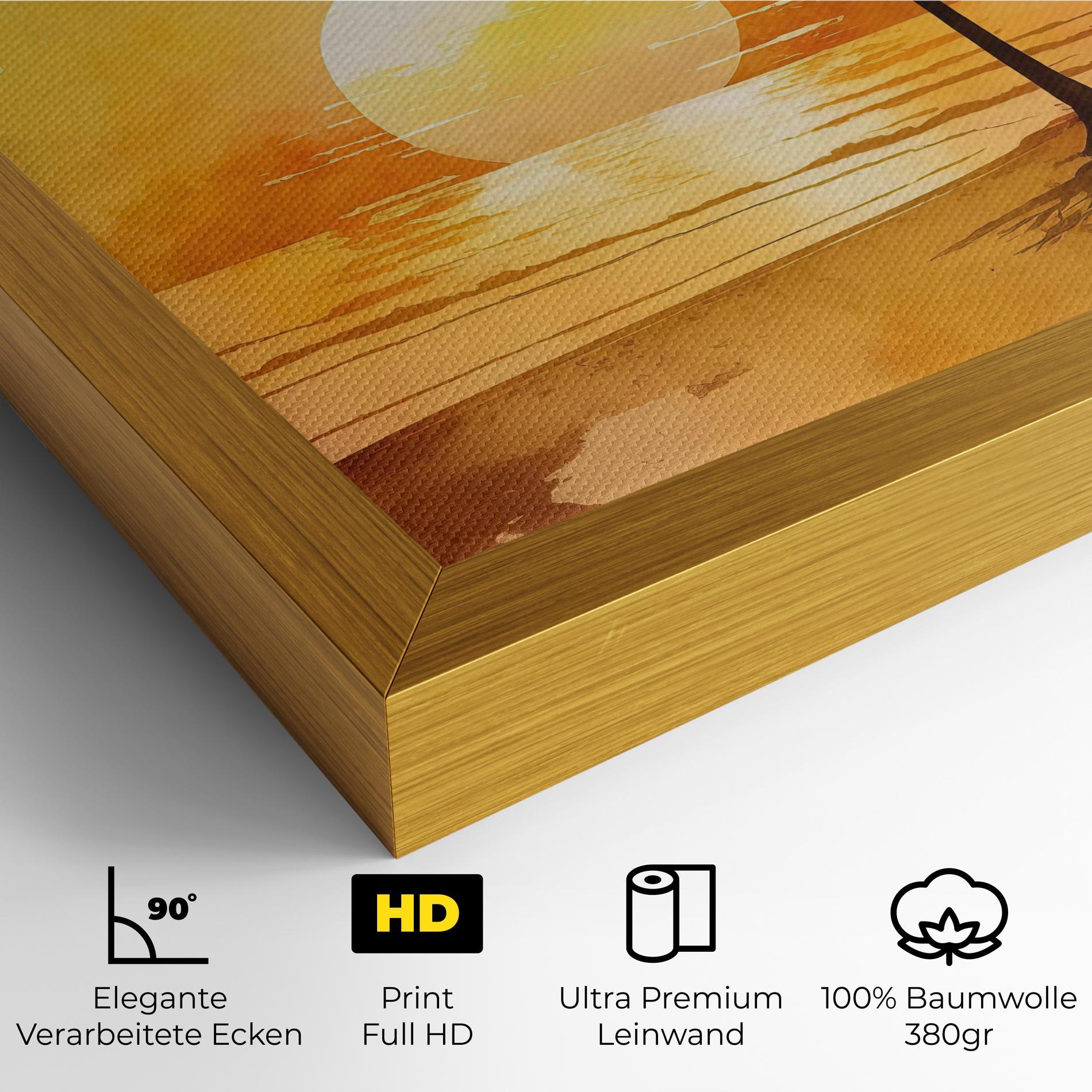 Leinwandbild Palm Trees Sunset mockup 4