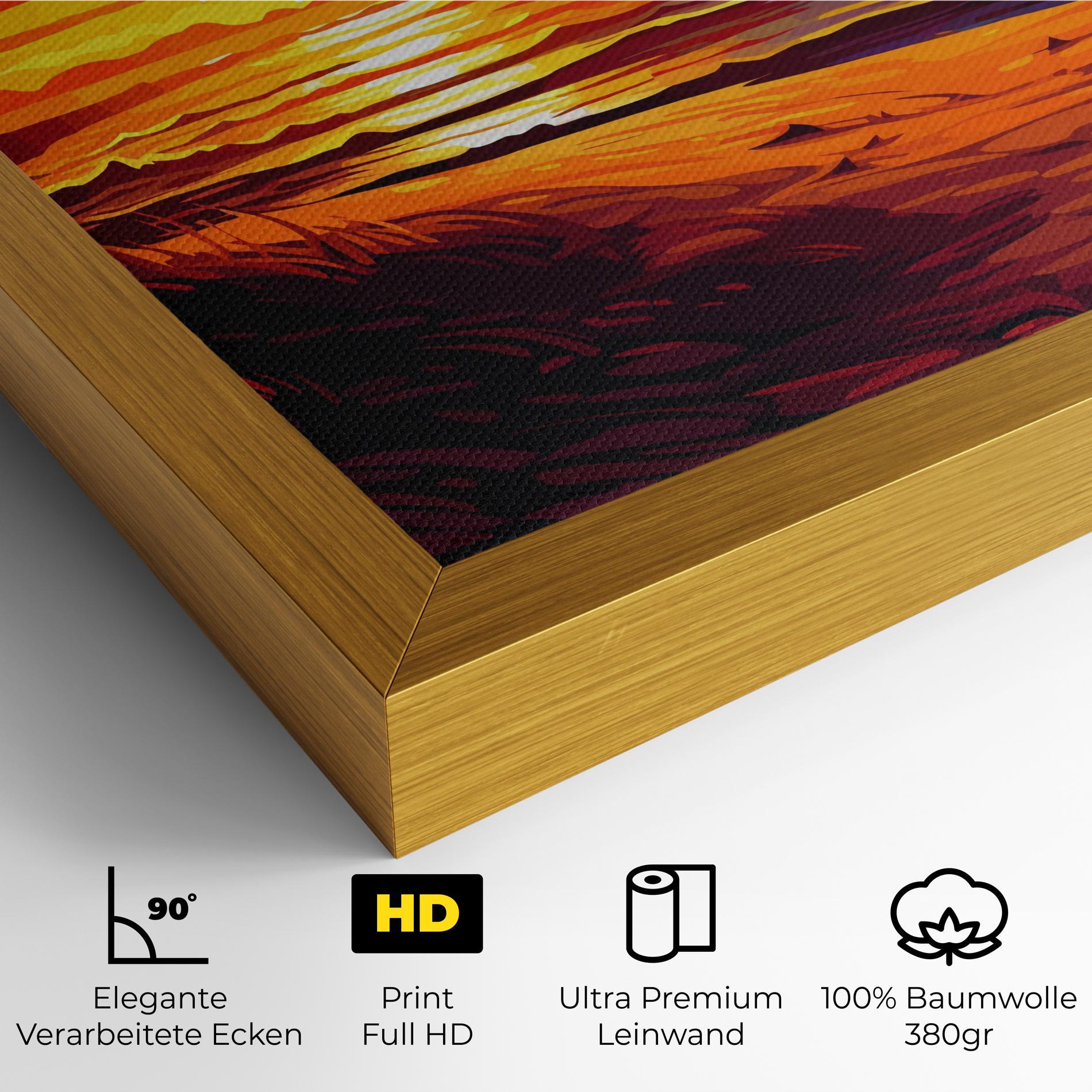 Leinwandbild Strong Orange Sunset mockup 4