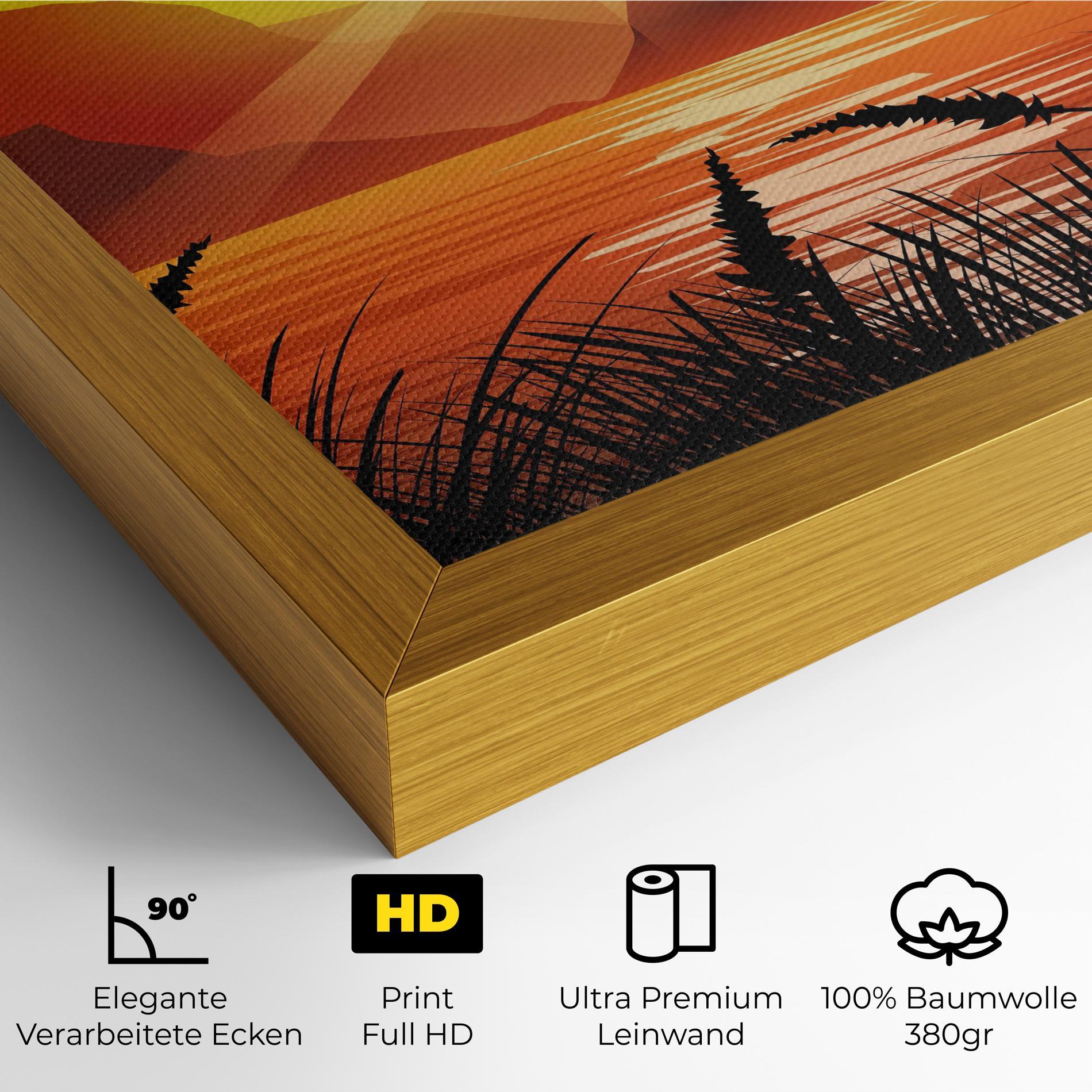 Leinwandbild Sunrise Grass Art mockup 4