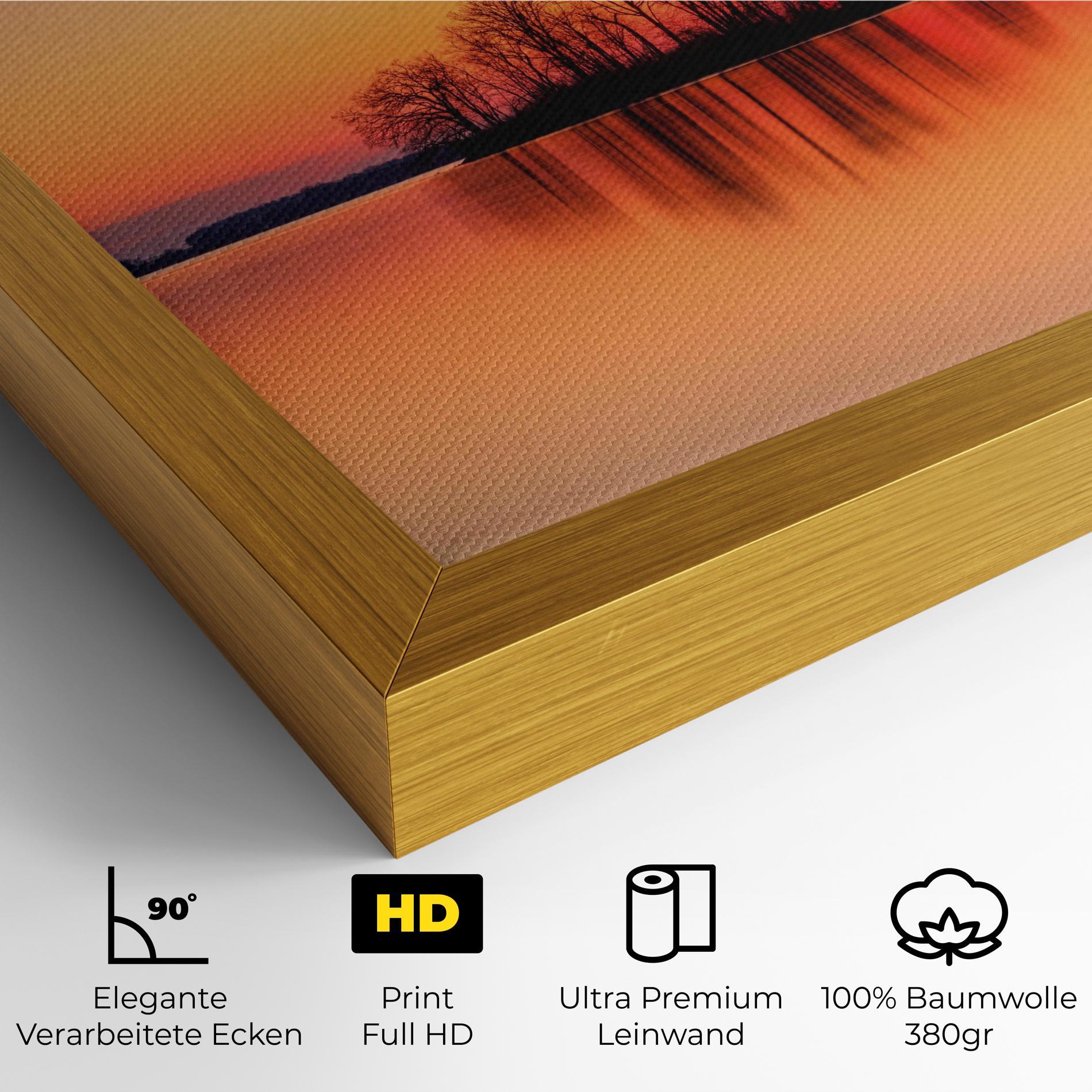Leinwandbild Tree Sunset Lake mockup 4