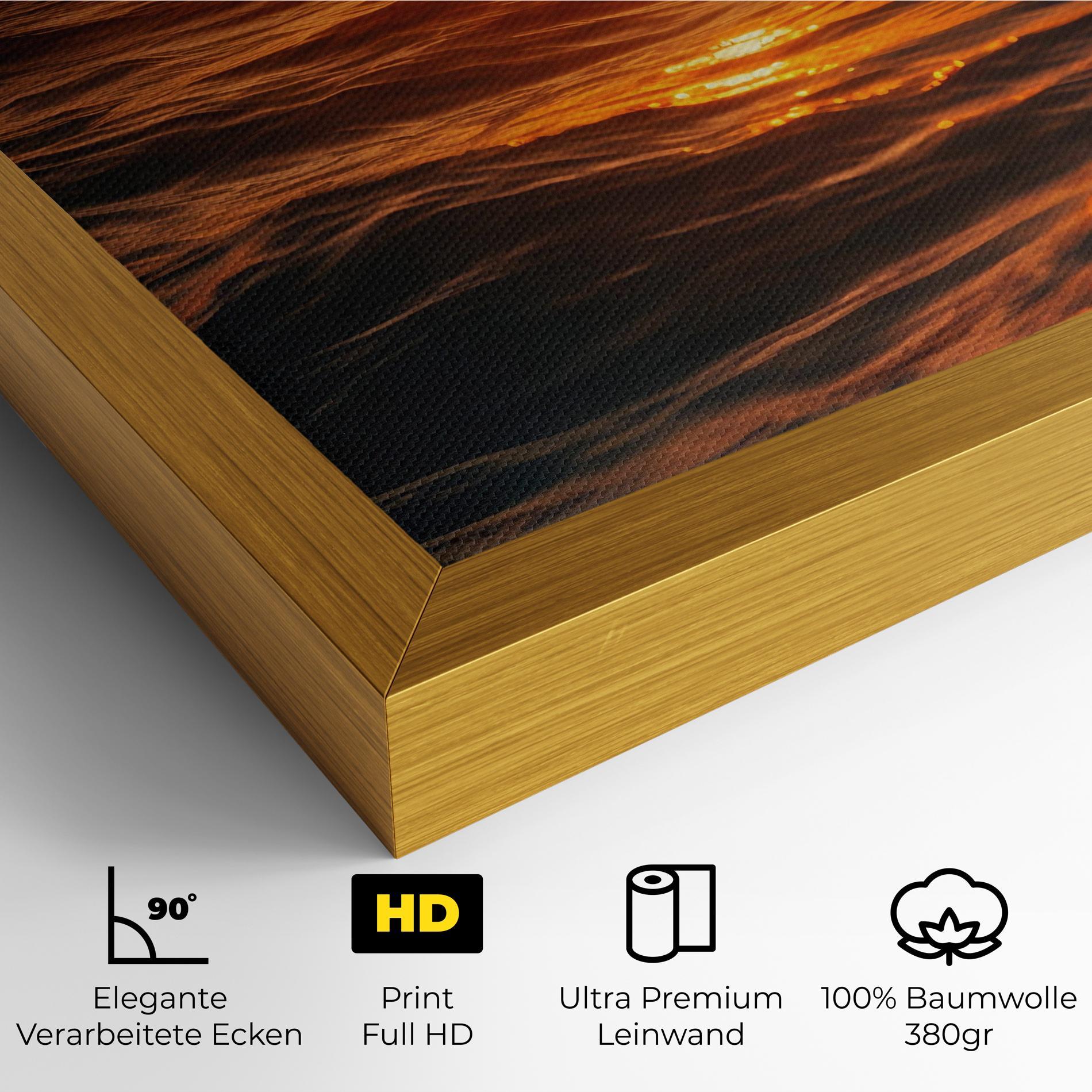 Leinwandbild Waves During Sunset mockup 4
