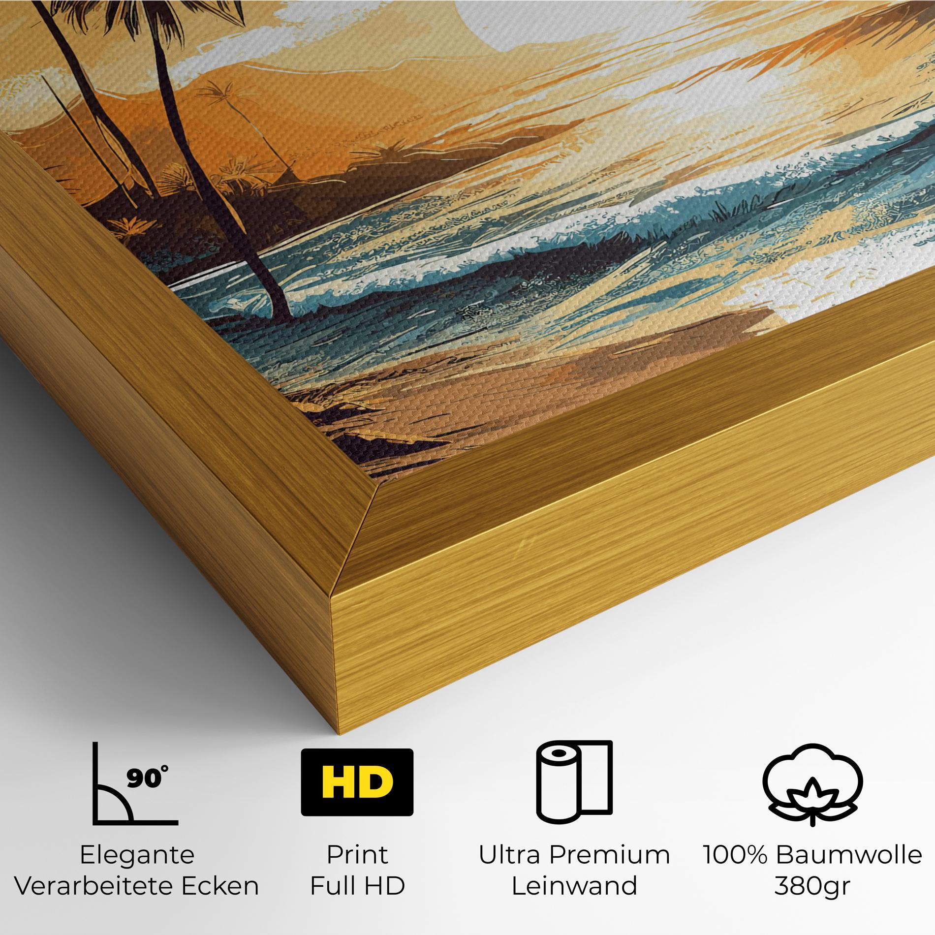 Leinwandbild Yellow Blue Sunrise mockup 4