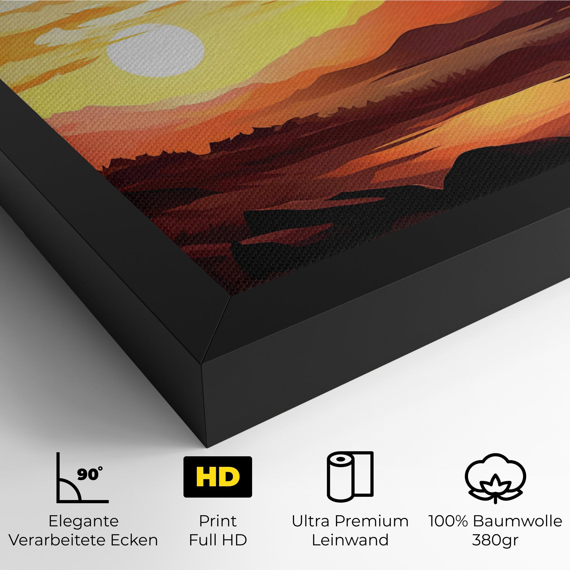 Leinwandbild Beautiful Sunset Illustration mockup 4