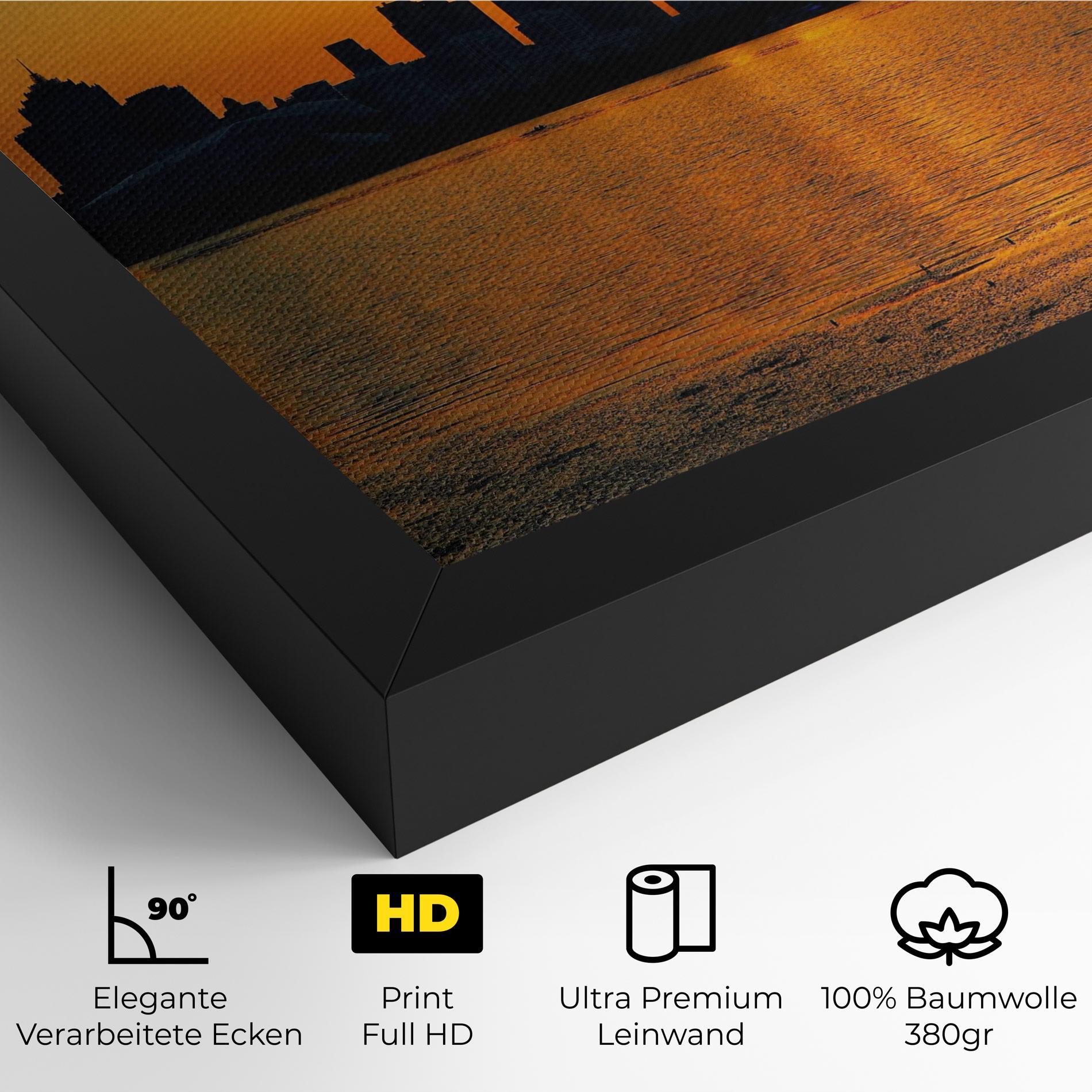 Leinwandbild City Building Sunset mockup 4