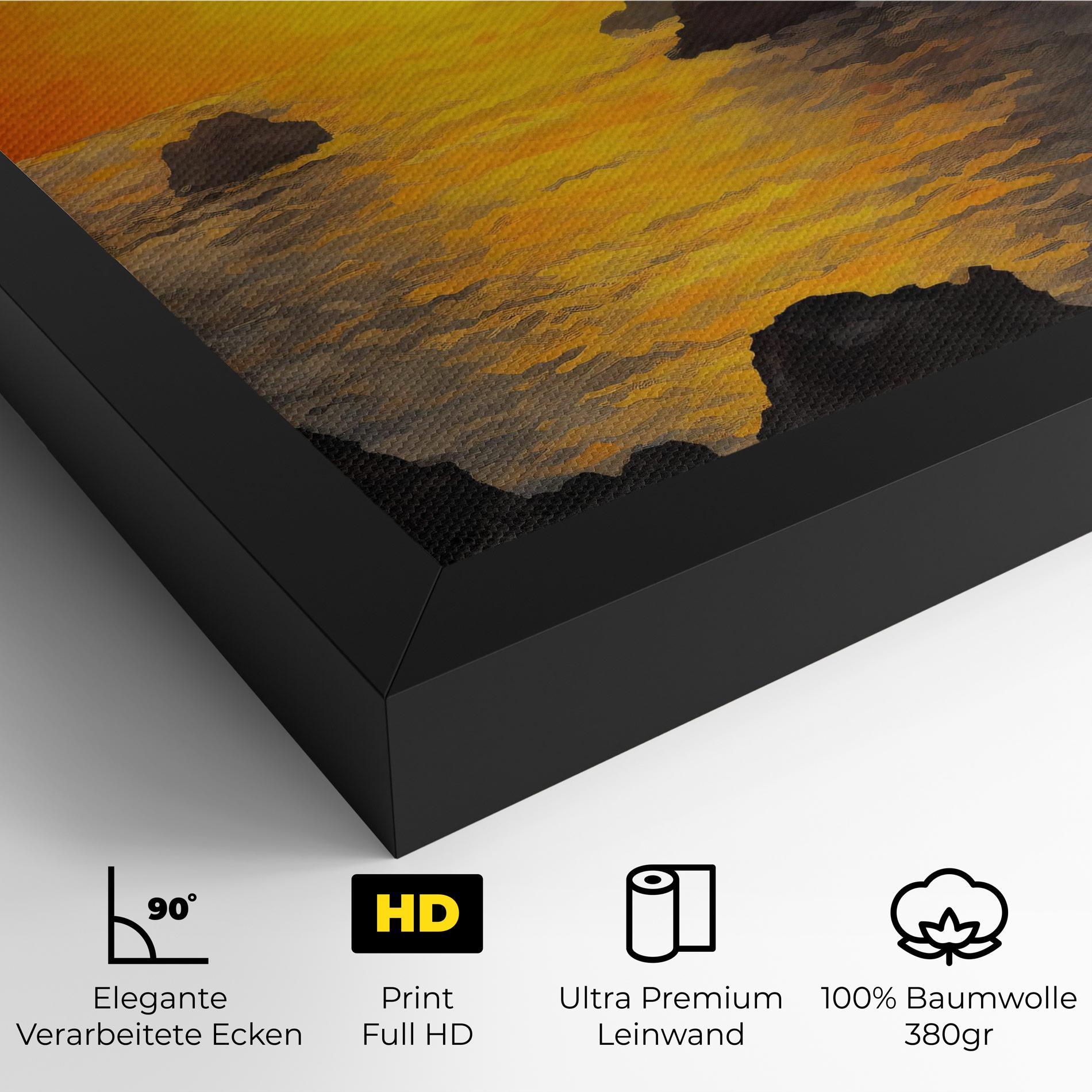 Leinwandbild Mountains Rocks Painting mockup 4