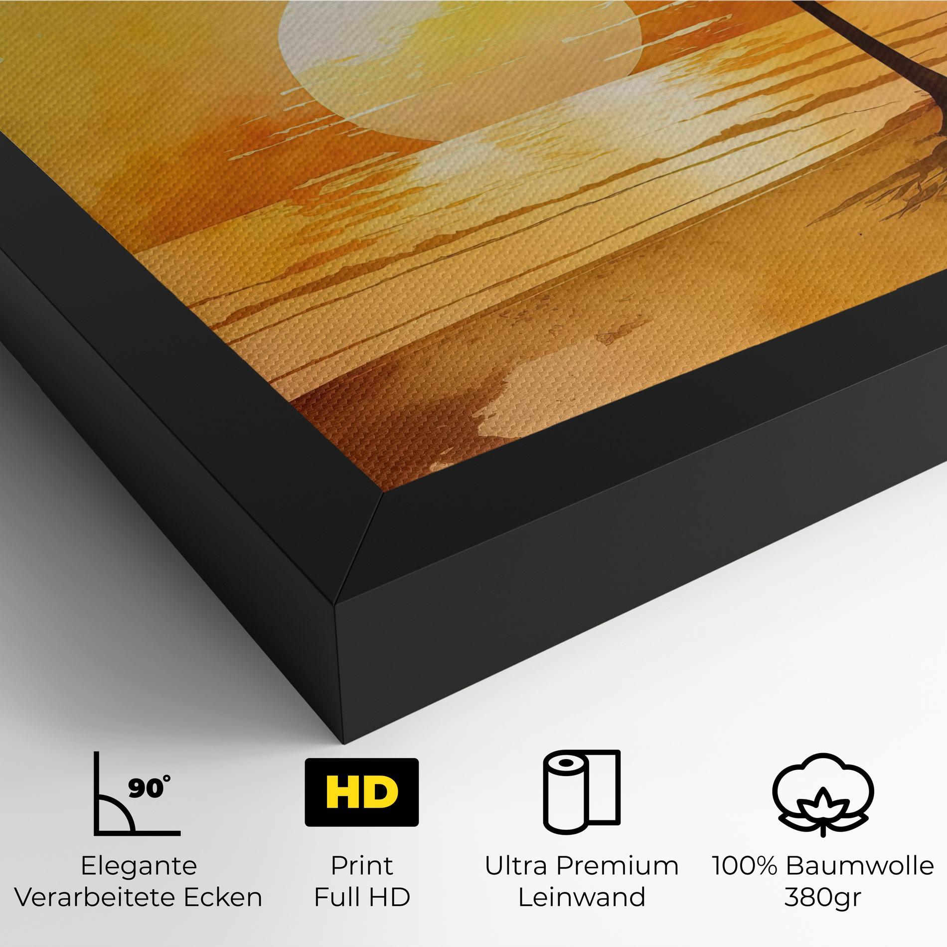 Leinwandbild Palm Trees Sunset mockup 4