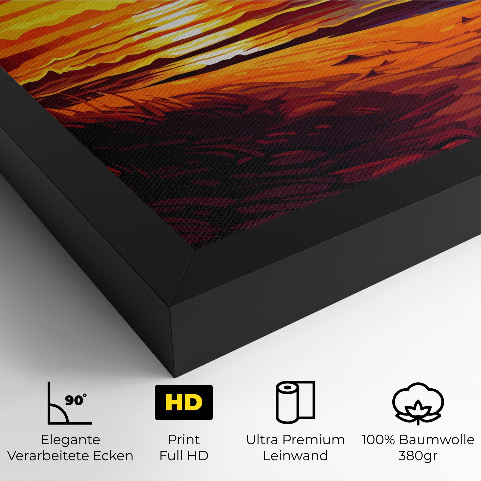 Leinwandbild Strong Orange Sunset mockup 4