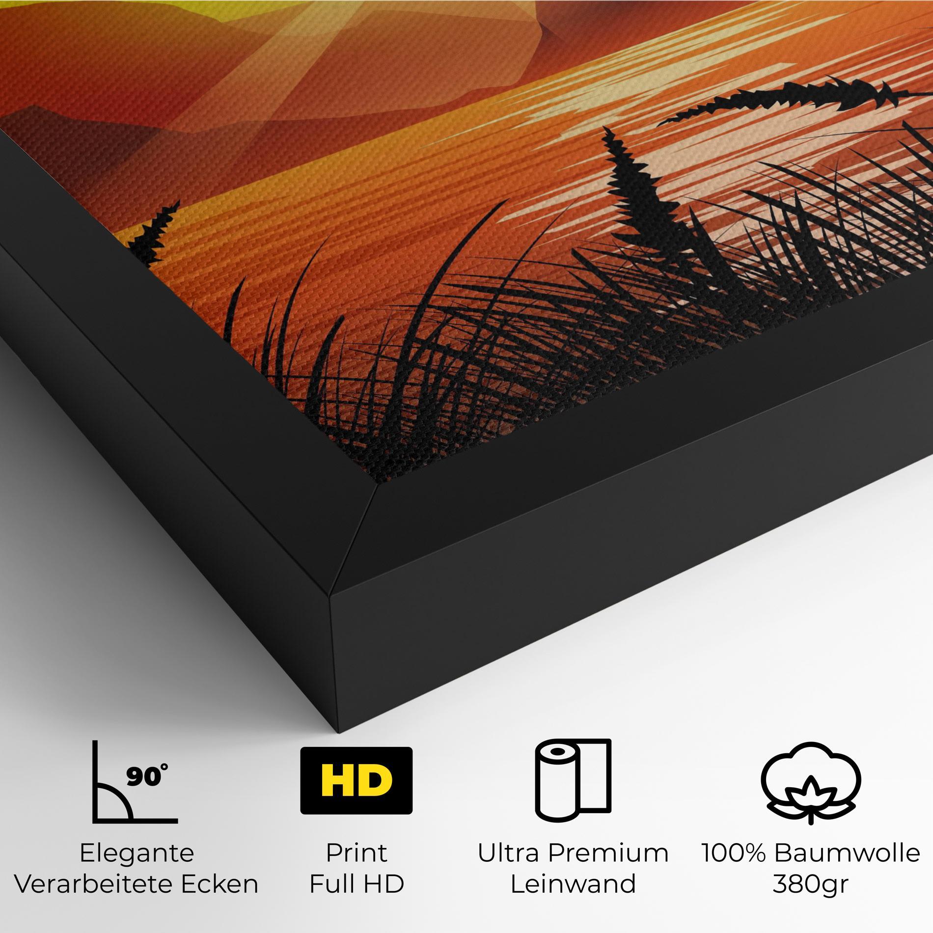 Leinwandbild Sunrise Grass Art mockup 4