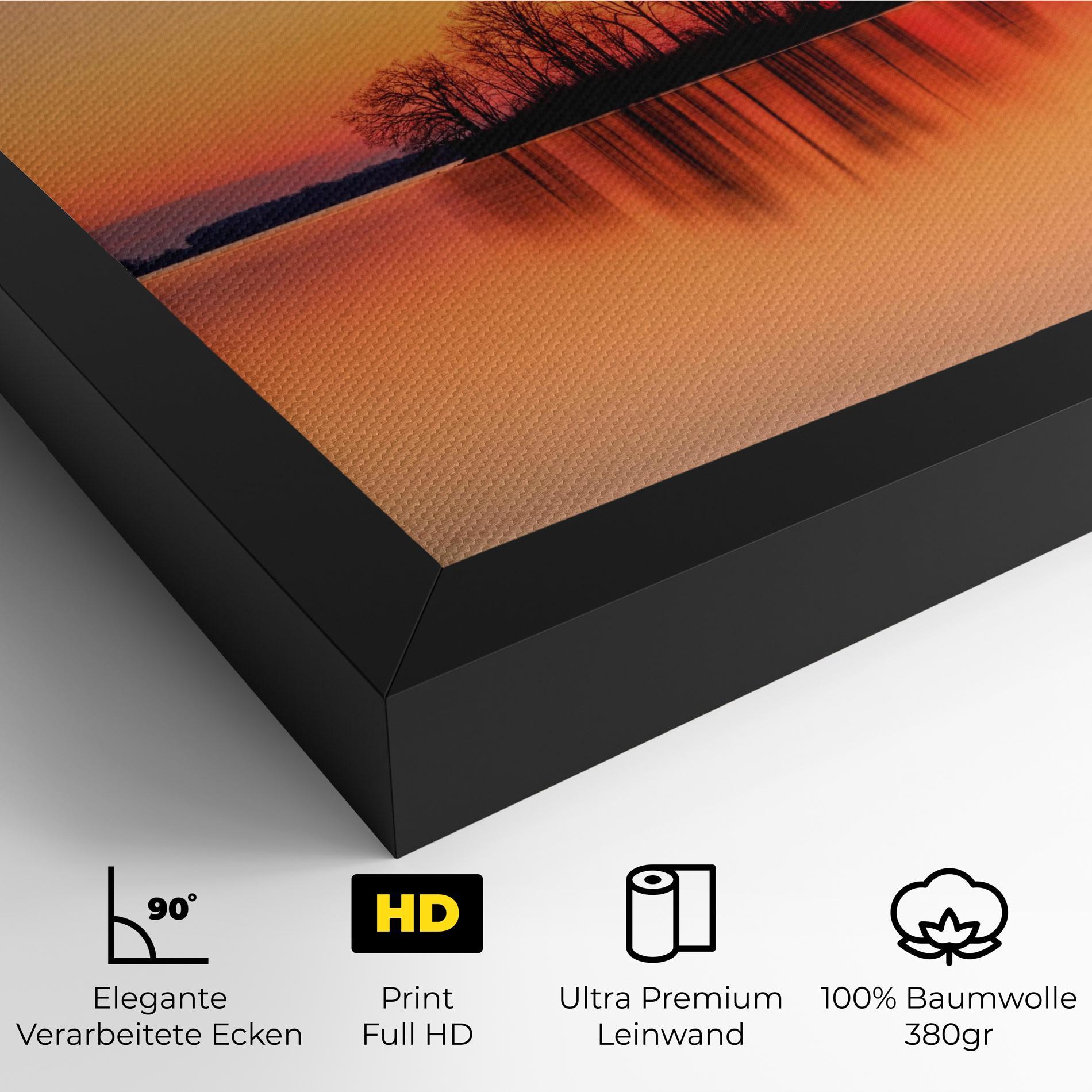 Leinwandbild Tree Sunset Lake mockup 4